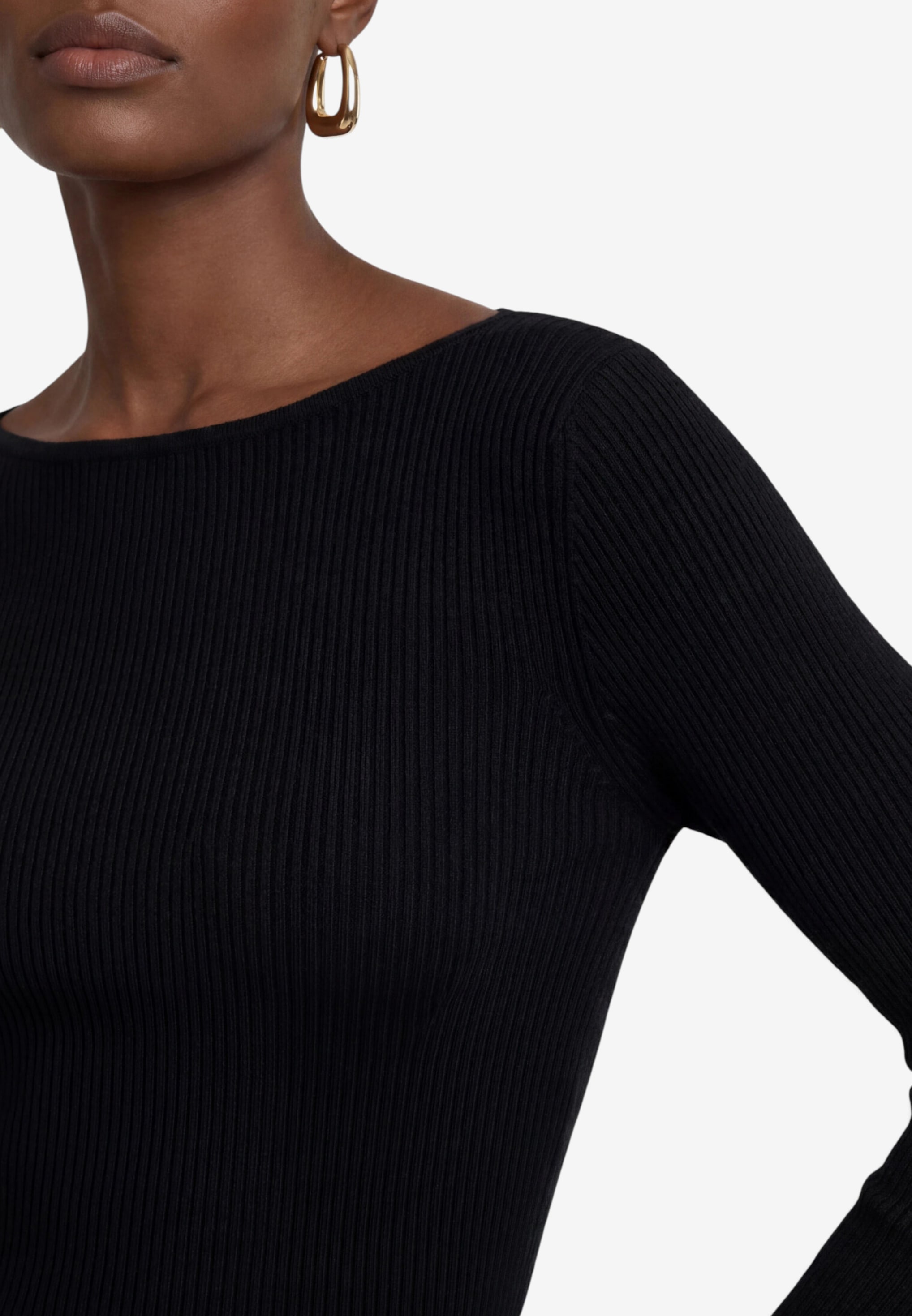 Image of Zero Strickpullover mit U-Boot-Ausschnitt und Tulpen-Ärmeln
