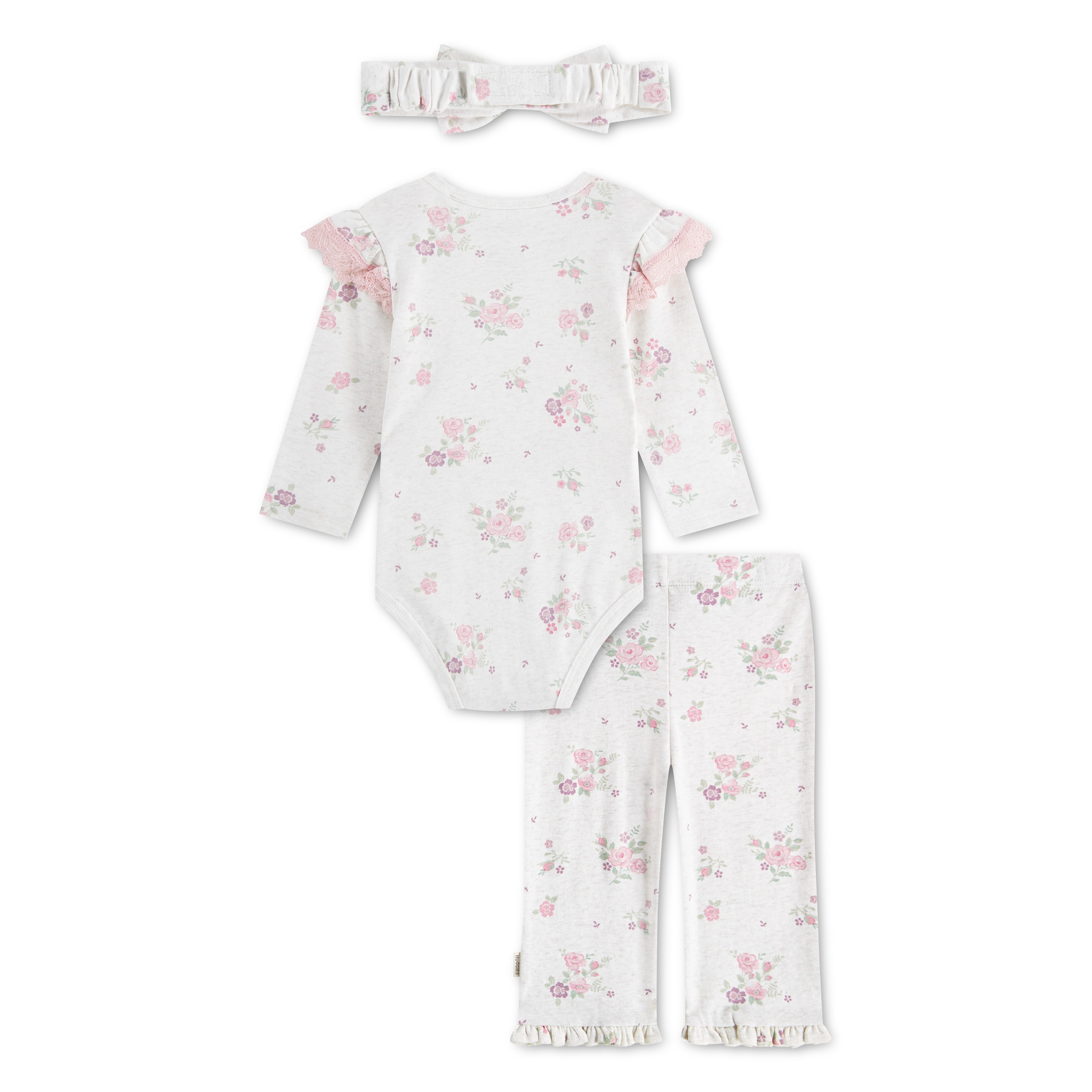HUGGIES babywear Body et pantalon »HUGG PANT SET + ATTACHMENT« Ensemble, 3 avec bandeau assorti, imprimé floral intégral - pour filles