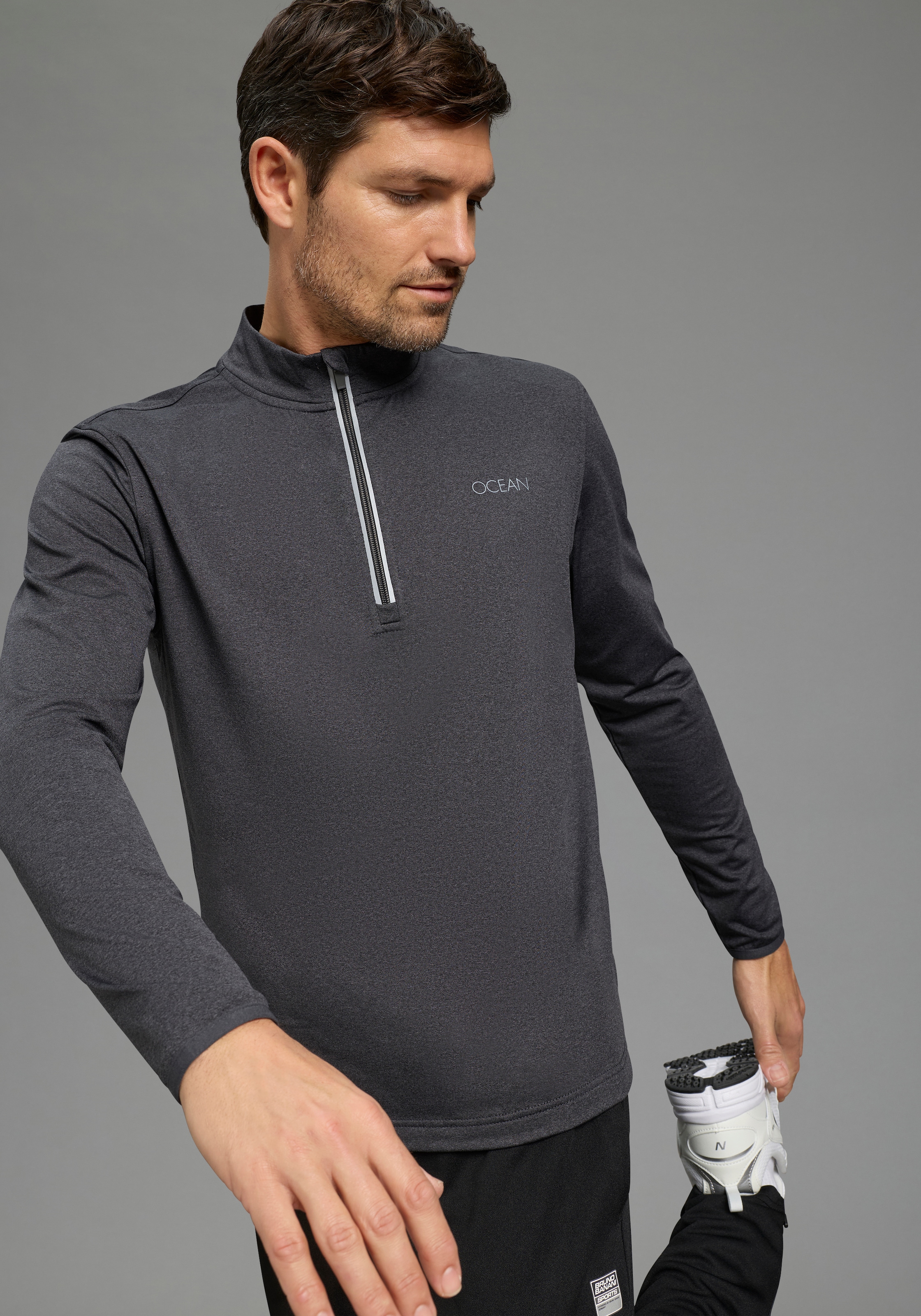 Ocean Sportswear Funktionsshirt »atmungsaktiv , quick dry« schmale Passform, Langarm, mit Reissverschluss am Ausschnitt