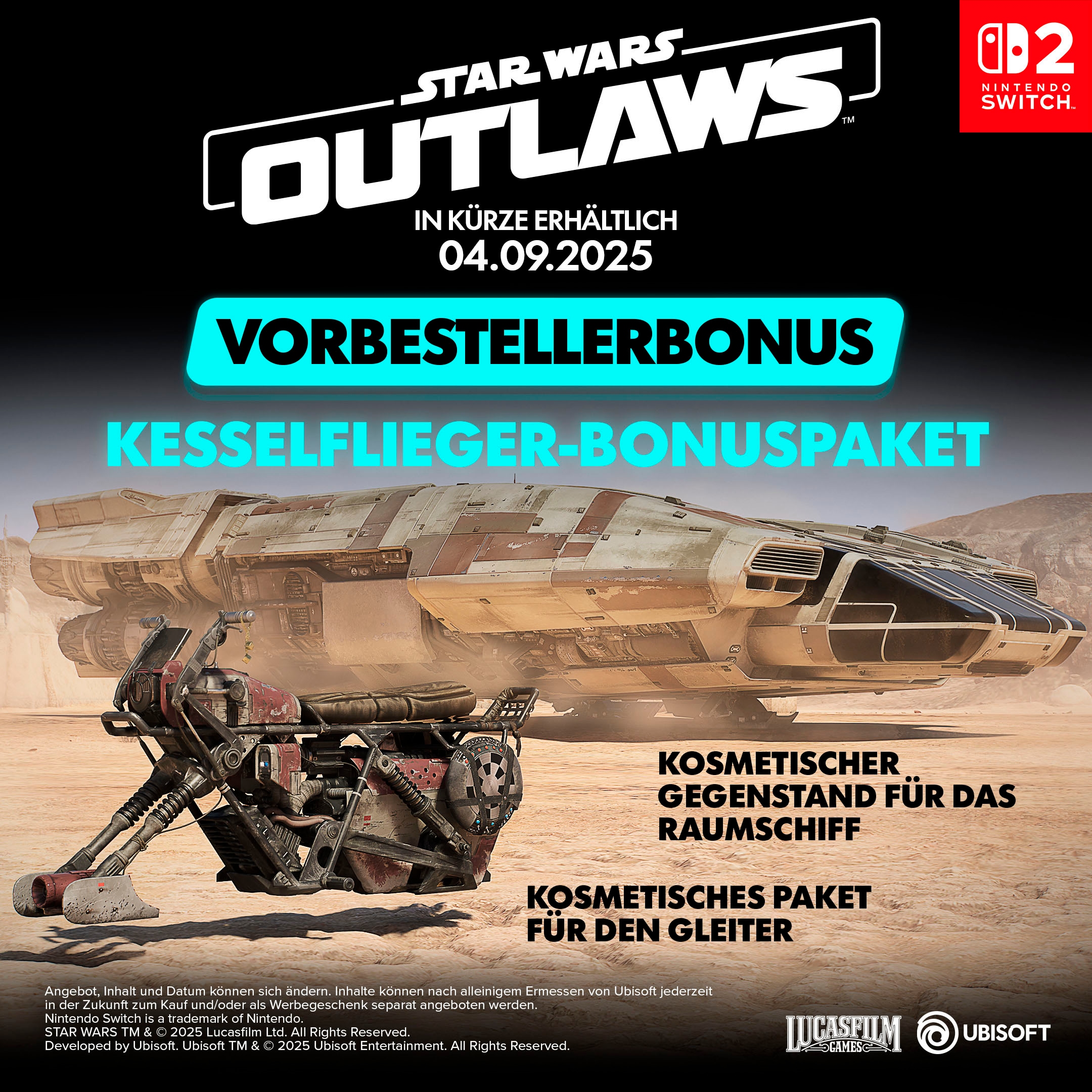 UBISOFT Logiciel de jeu »Star Wars Outlaws Gold Edition (inkl. Season Pass) - [NSW 2 - KeyCard]« Nintendo Switch 2