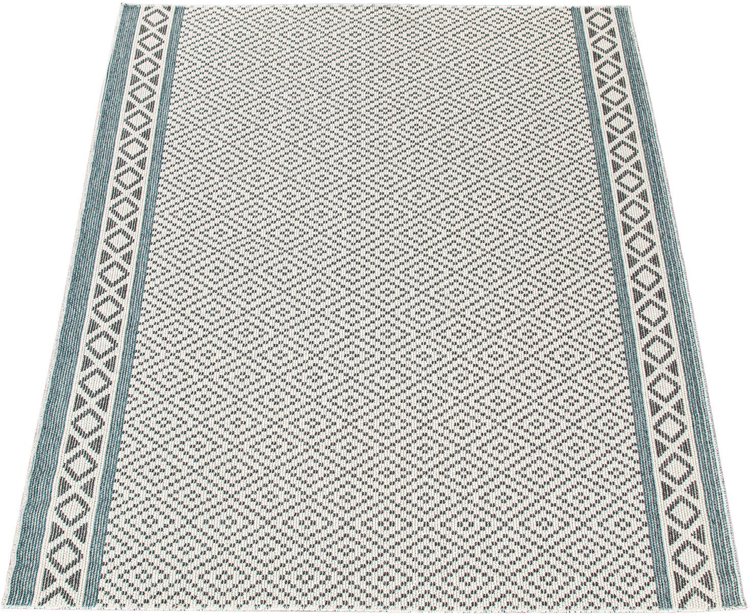 Image of Paco Home Teppich »Murcia 367«, rechteckig, 4 mm Höhe, Flachgewebe, Rauten Motiv, mit Bordüre, In- und Outdoor geeignet, Wohnzimmer bei Ackermann Versand Schweiz
