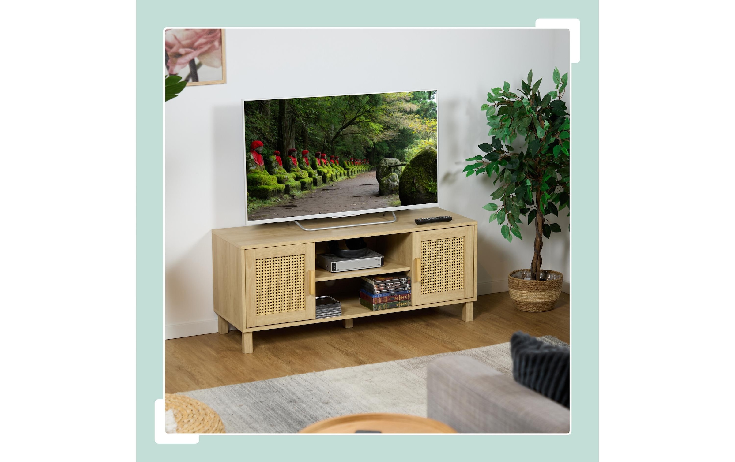 relaxdays TV-Board »115 x 40 cm Hellbraun«