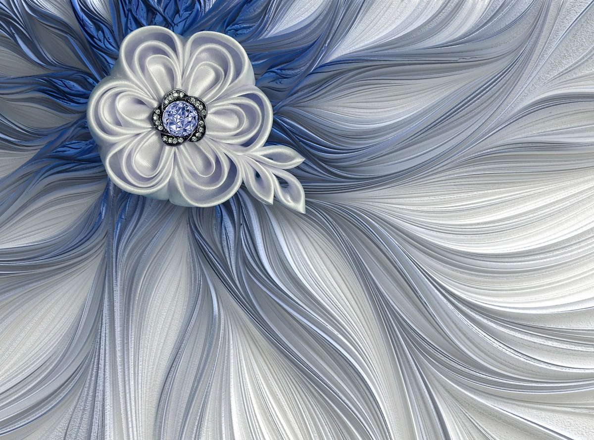 Image of Papermoon Fototapete "Blume Weiss Blau"