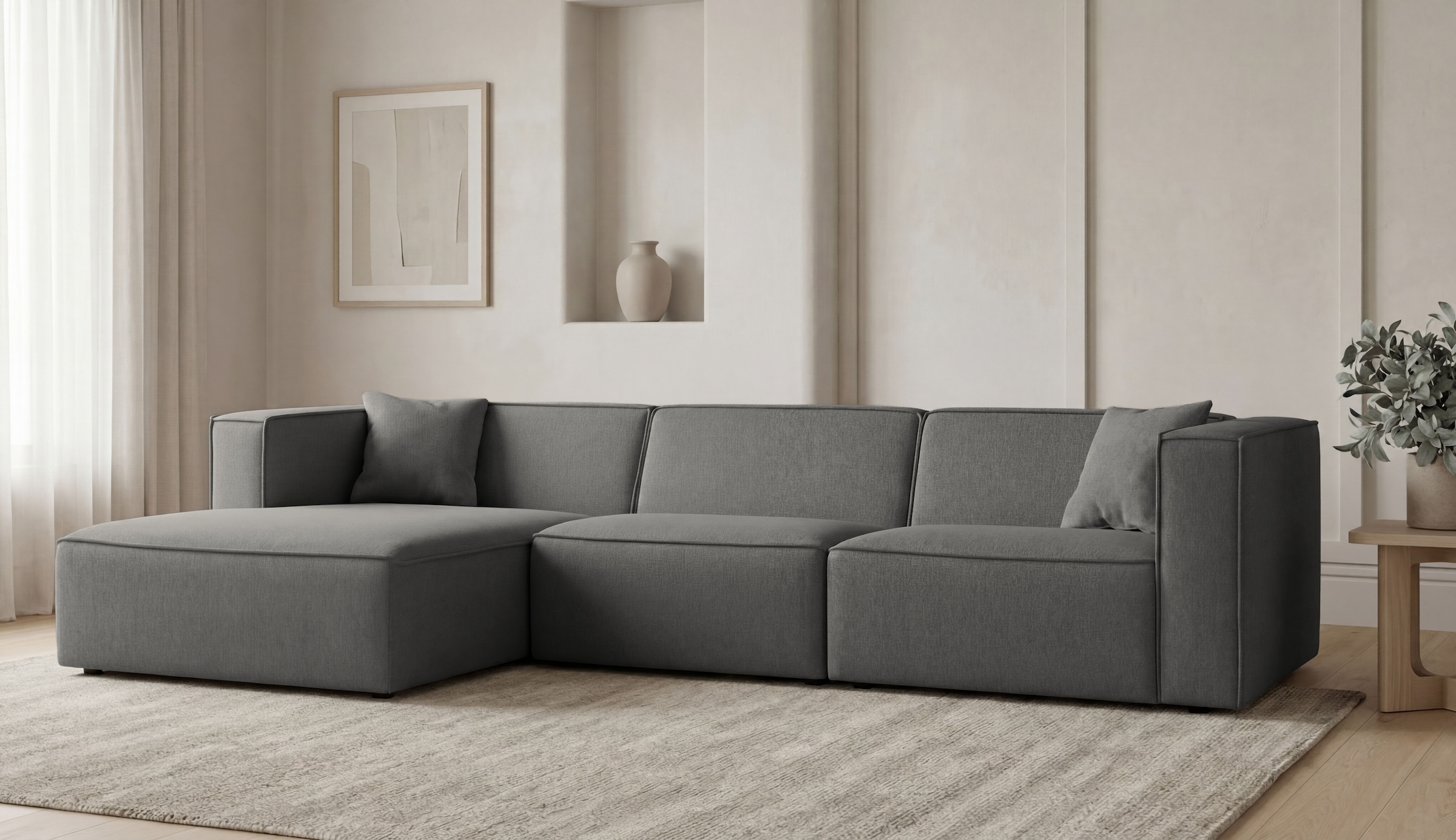 GOODproduct Ecksofa »Tammie« Breite 312 cm, Webstoff fein, bodentief, mit Wellenunterfederung
