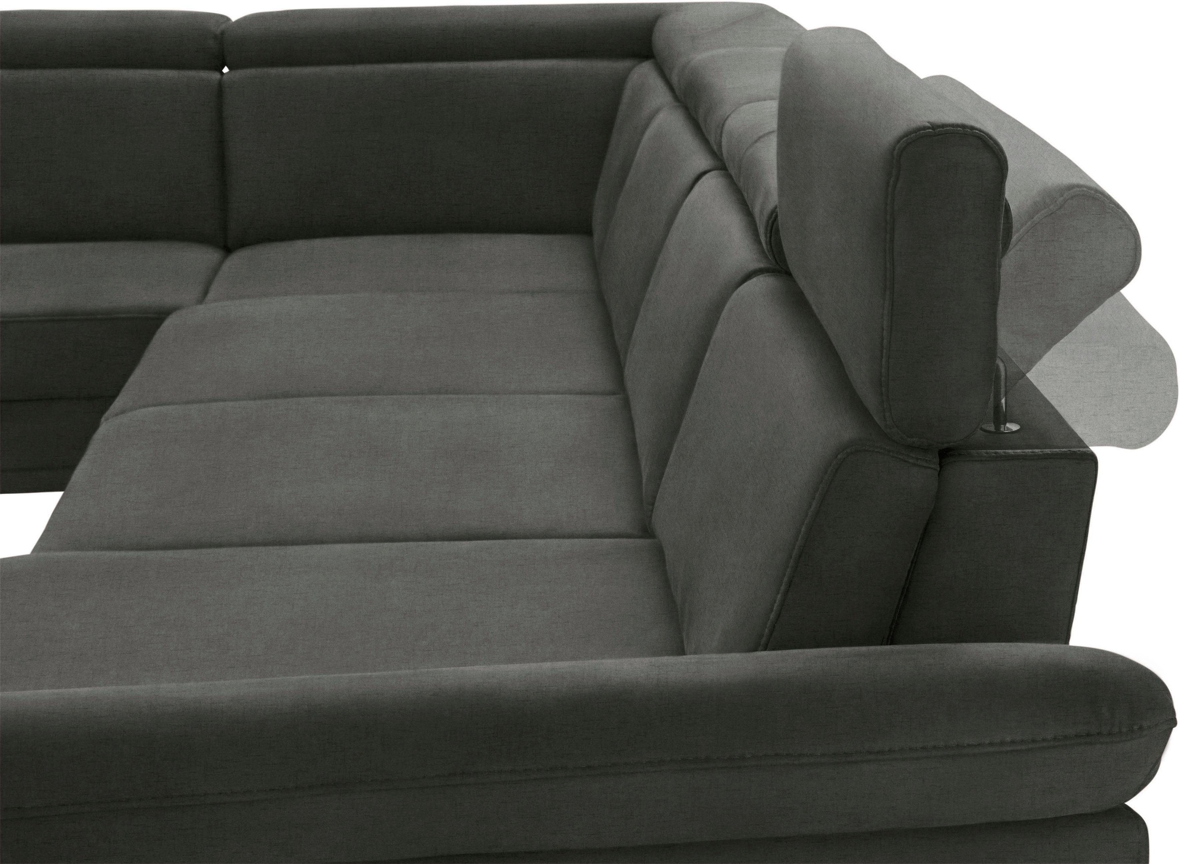 sit&more Wohnlandschaft »Scorpio U-Form«, inklusive Sitztiefenverstellung, mit Kopf- und Armteilverstellung