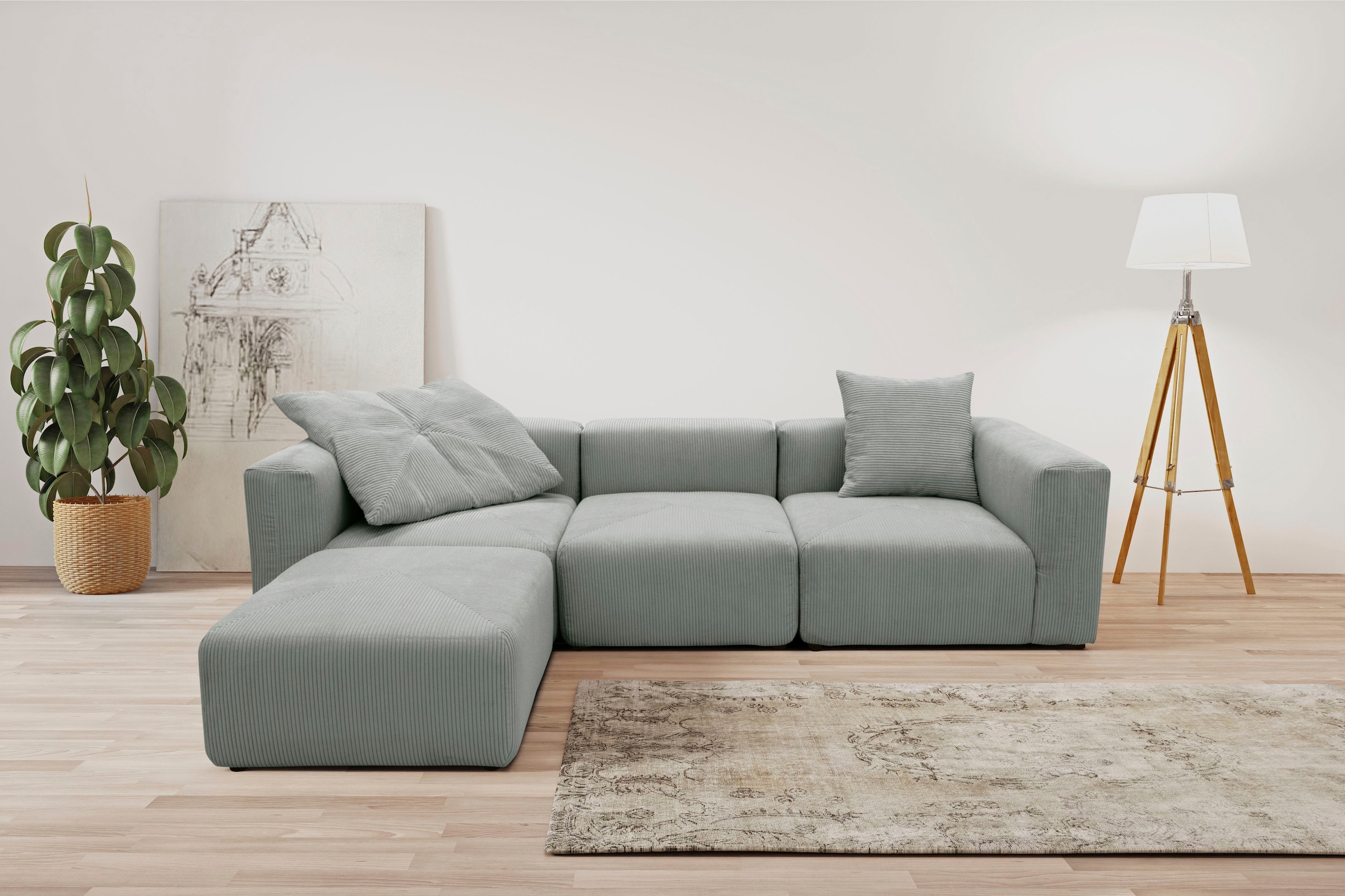 Ecksofa »Gerrid L-Form«, Cord-Bezug, Modulsofa, bestehend aus Eck- und Mittelelement +...