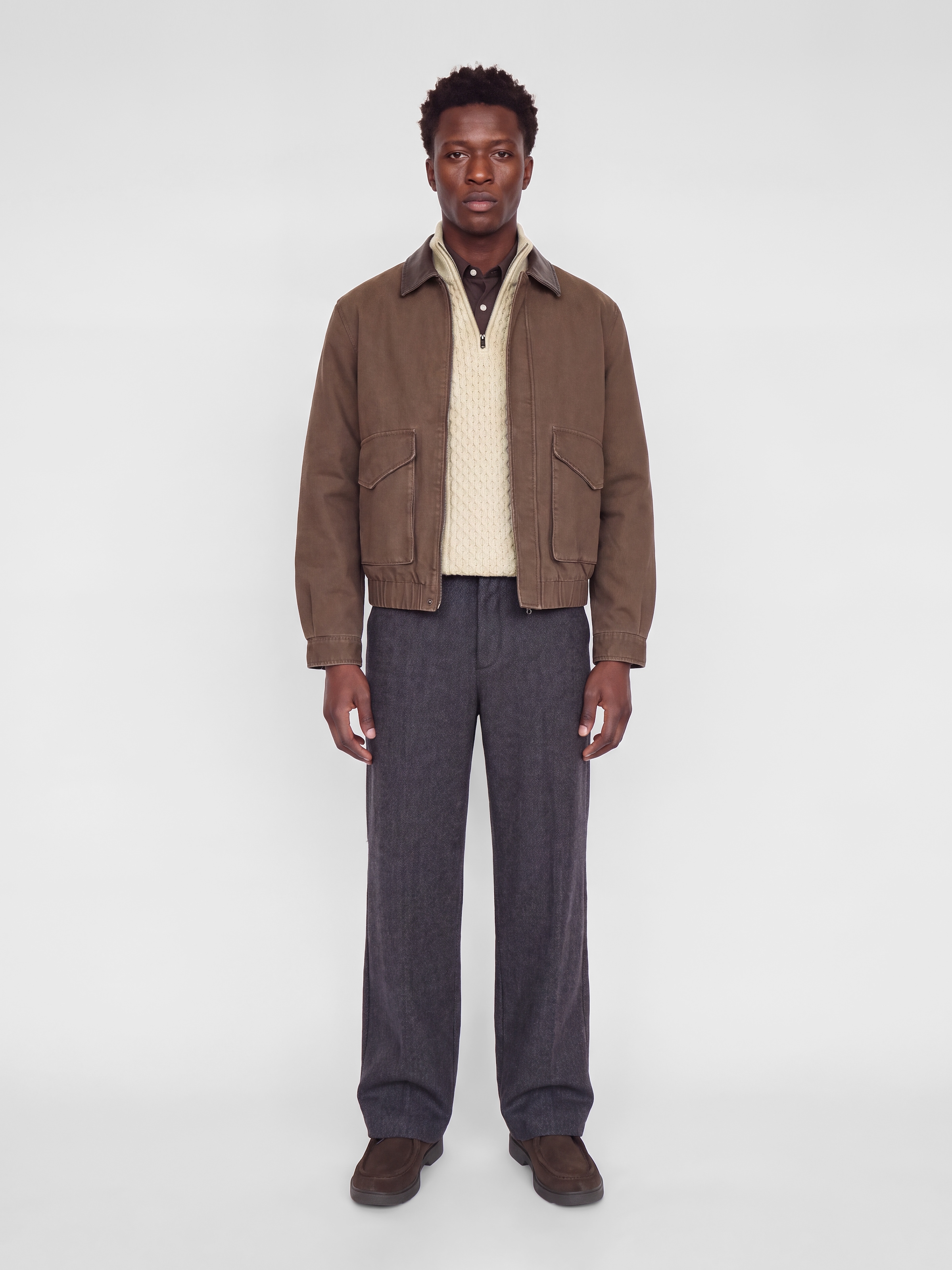 Jack & Jones Pull en tricot »JPRBLUCALLUM CABLE KNIT HALF ZIP« Materialmix, regular fit