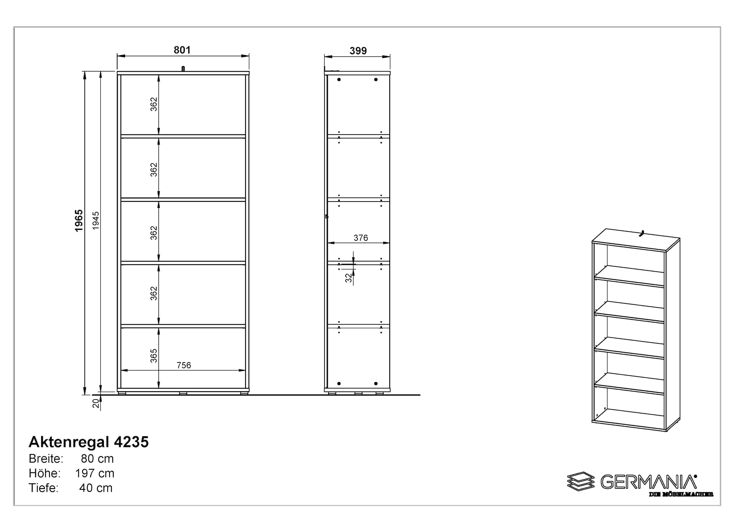 GERMANIA Büromöbel-Set »Lemont« 3 Stk. tlg. Set bestehend aus 2 Aktenschränke 4042 und 1 Aktenregal 4235