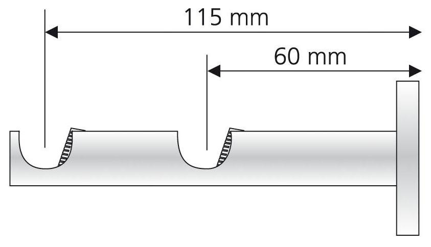 kaufen Gardinenstangen 16 günstig mm Liedeco Ø Doppelträger, St.), (1 für