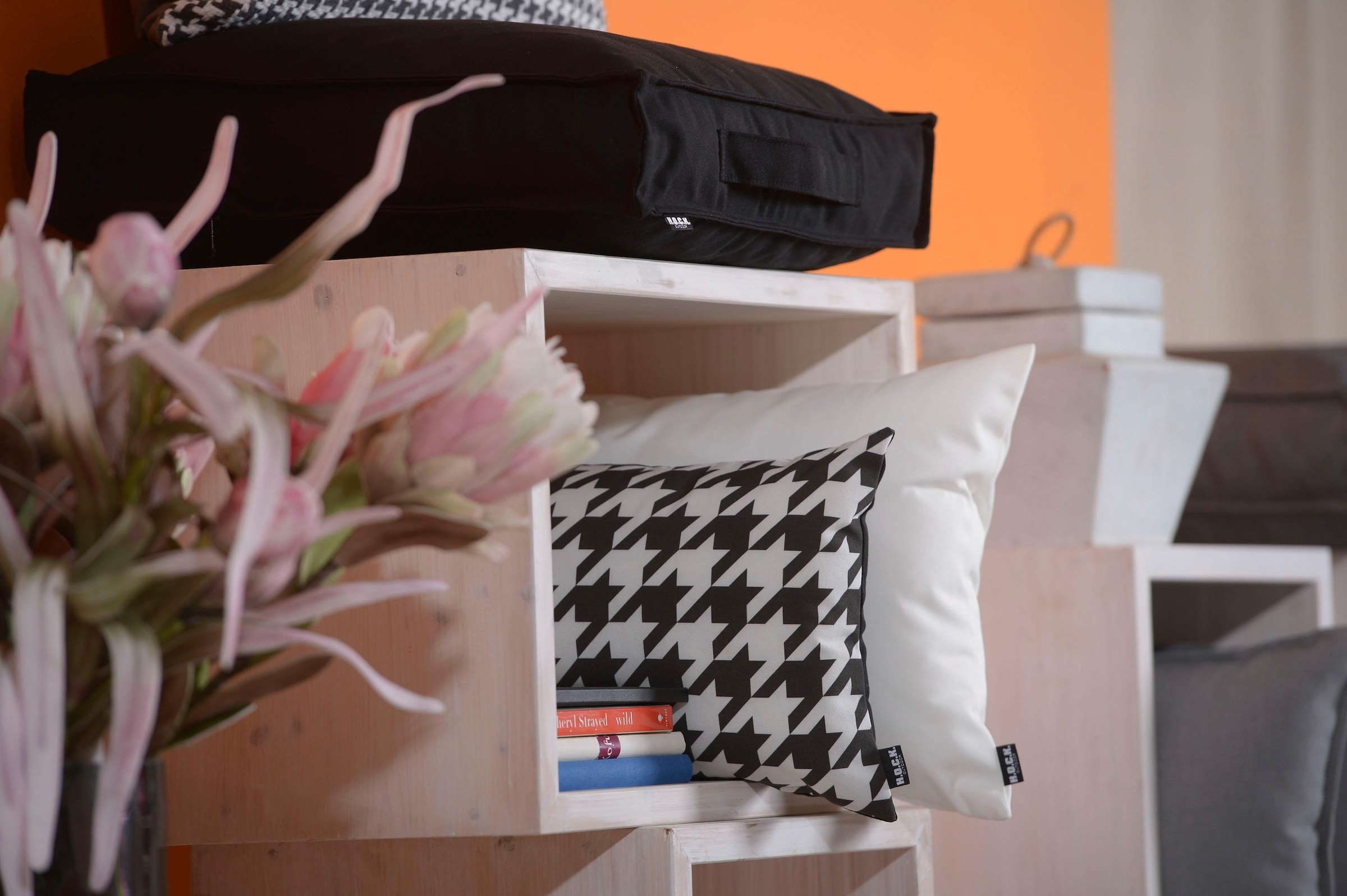 H.O.C.K. Dekokissen »Pictave« mit Hahnentrittmuster, Kissenhülle mit Füllung, 1 Stück