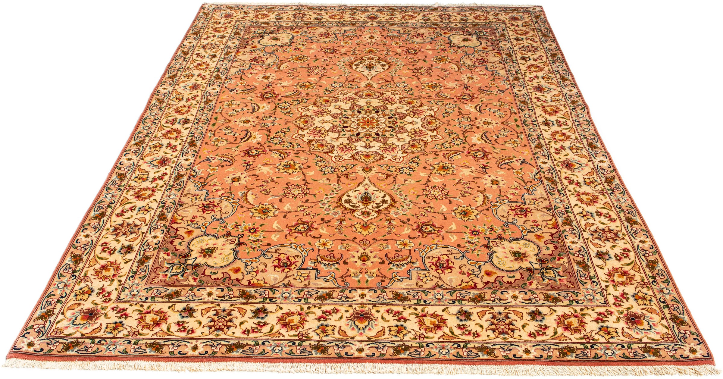 Image of morgenland Orientteppich »Perser - Täbriz - Royal - 212 x 148 cm - rost«, rechteckig, 7 mm Höhe, Wohnzimmer, Handgeknüpft, Einzelstück mit Zertifikat bei Ackermann Versand Schweiz