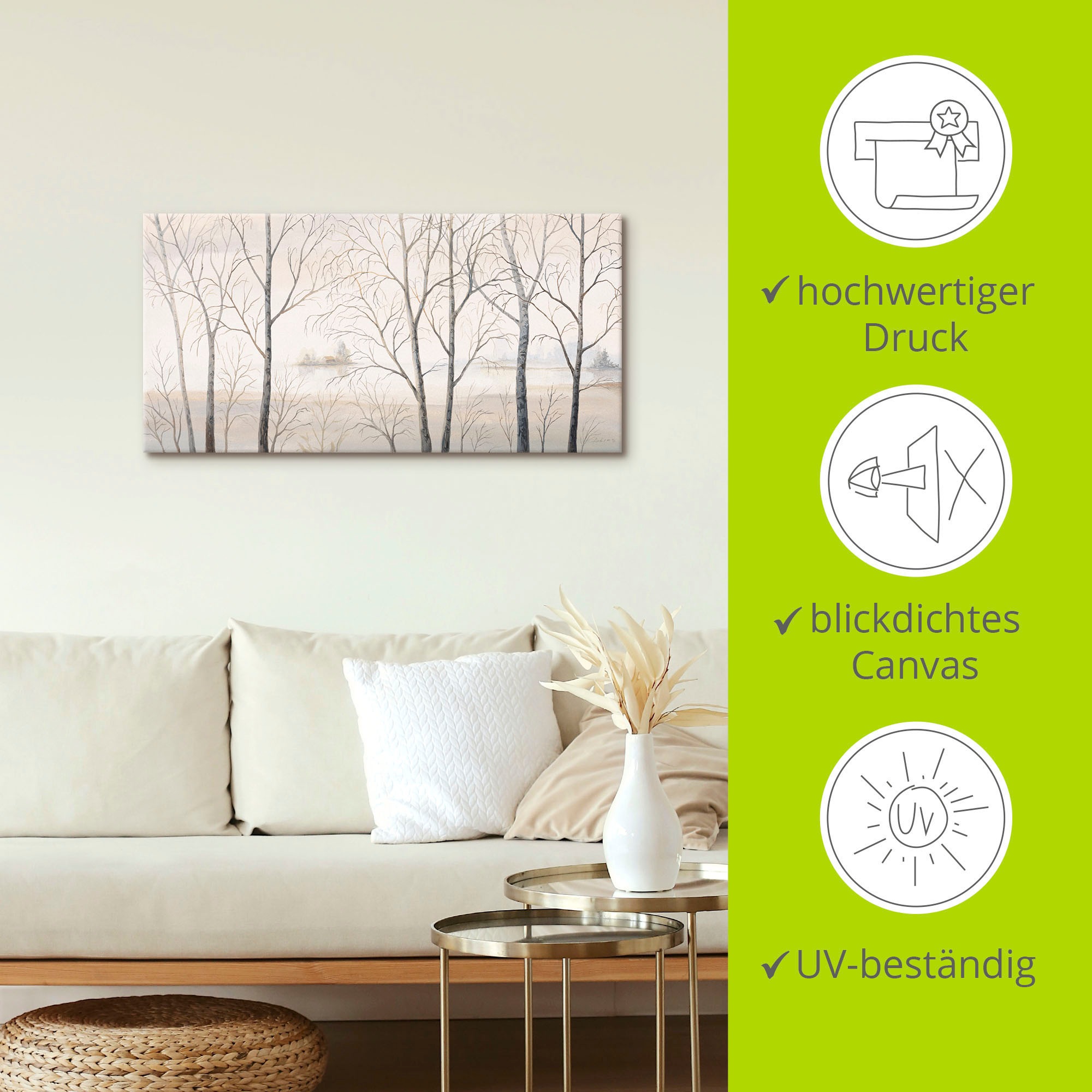 Artland Fresque murale »Seeufer am Wald I« 1 cuis tlg. als Alubild, Leinwandbild in verschied. Grössen