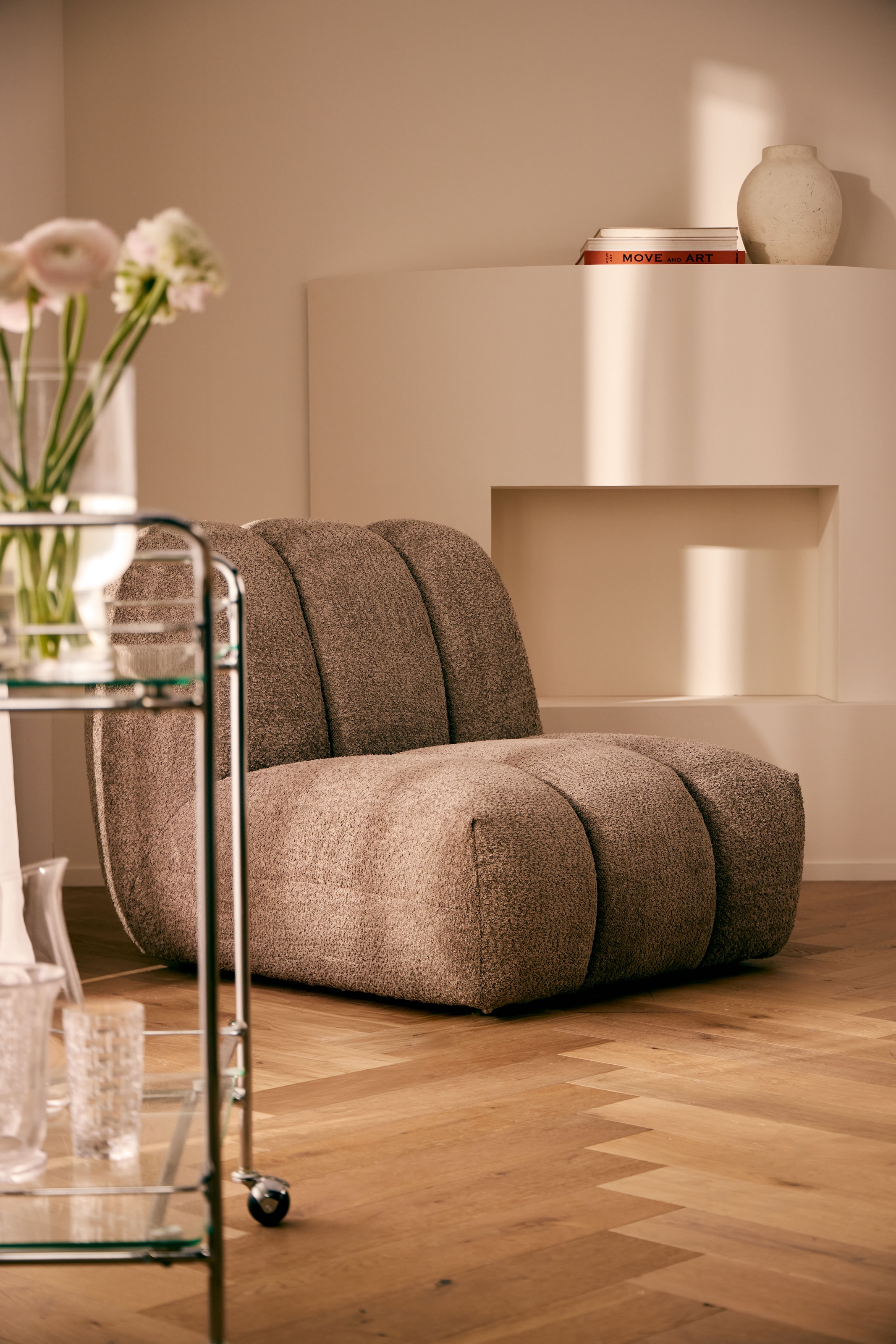 LeGer Home by Lena Gercke Chariot à roulettes »Alimore« mit Glasablagen und Rollen, Modernes Design, Breite 75 cm, Höhe 80 cm