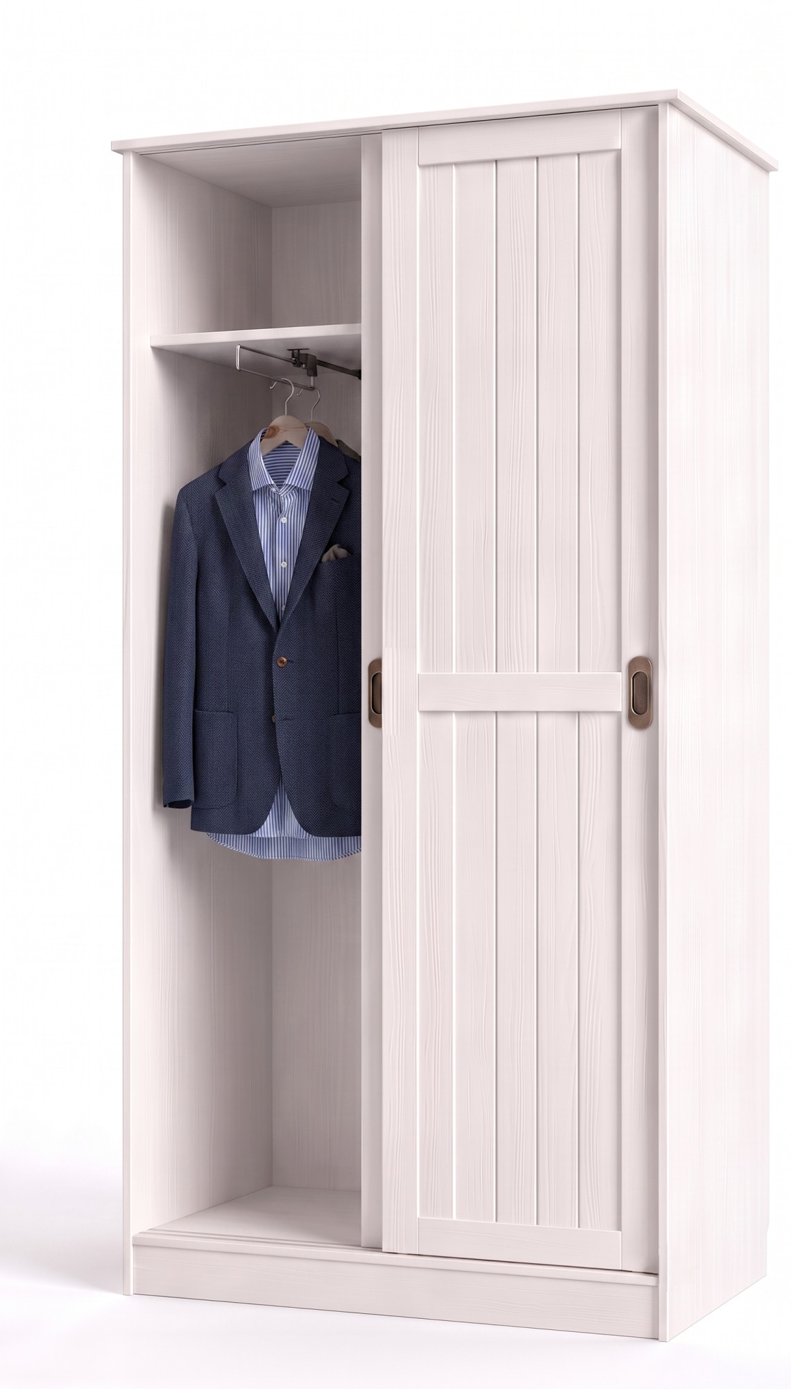 GOODproduct Armoire vestiaire »Malmö Mehrzweckschrank mit Schiebetüren und Spiegel« En pin massif certifié FSC®, L/l/H 93/37/187 cm