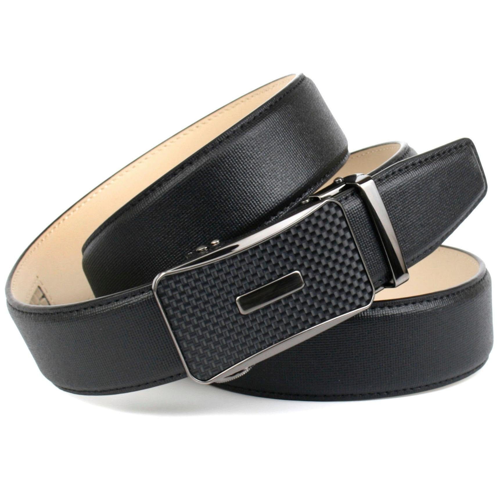 Anthoni Crown Ledergürtel mit Schliesse in Karbon-Design
