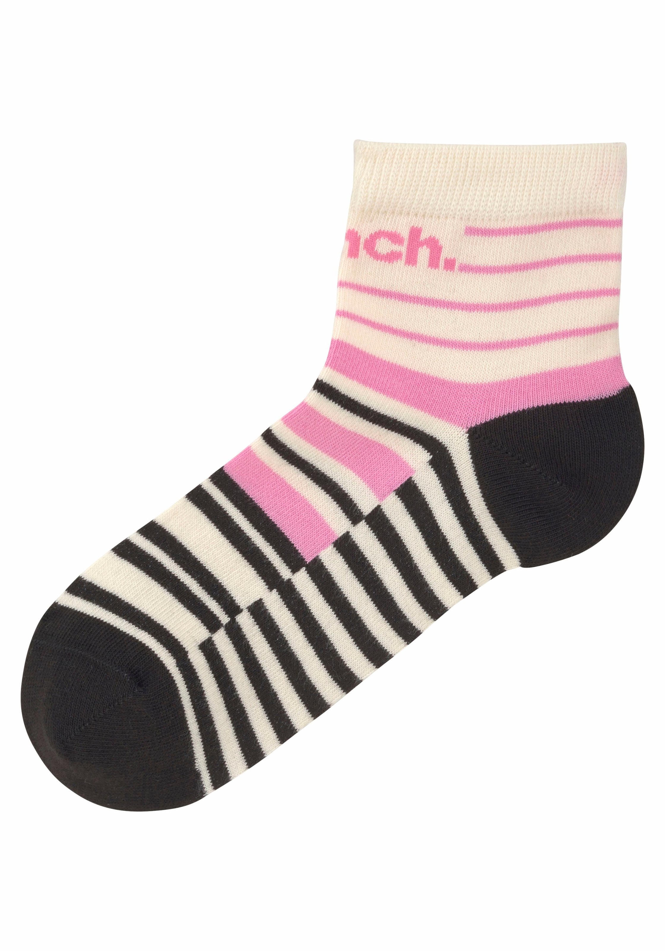 Bench. Kurzsocken, (Set, 5 Paar), im Streifendesign