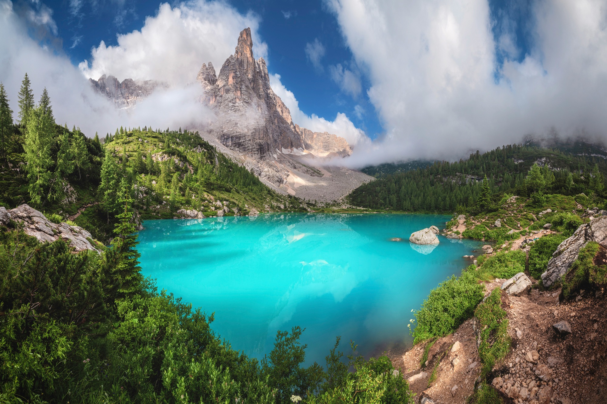 Image of Papermoon Fototapete »Photo-Art JEAN CLAUDE CASTOR, VENETIEN - LAGO DI SORAPIS PANORAMA«, Vliestapete, hochwertiger Digitaldruck, inklusive Kleister bei Ackermann Versand Schweiz