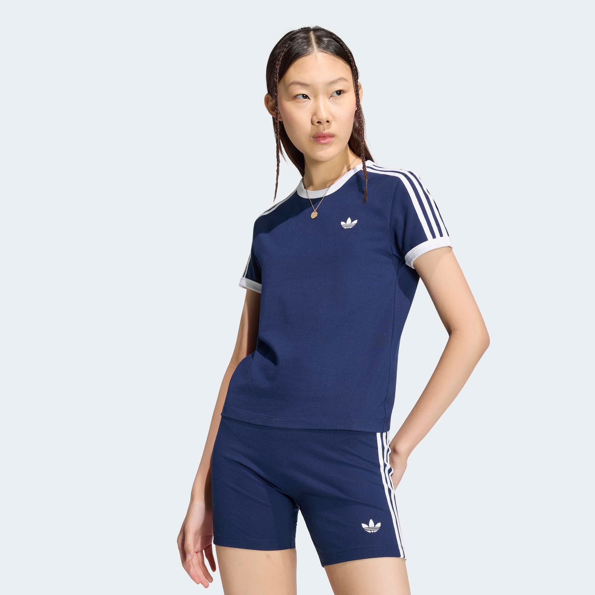 adidas Originals T-Shirt »3-STREIFEN, SCHMAL GESCHNITTEN« sanft anliegende Passform, ohne Verschluss, für sportlichen Look