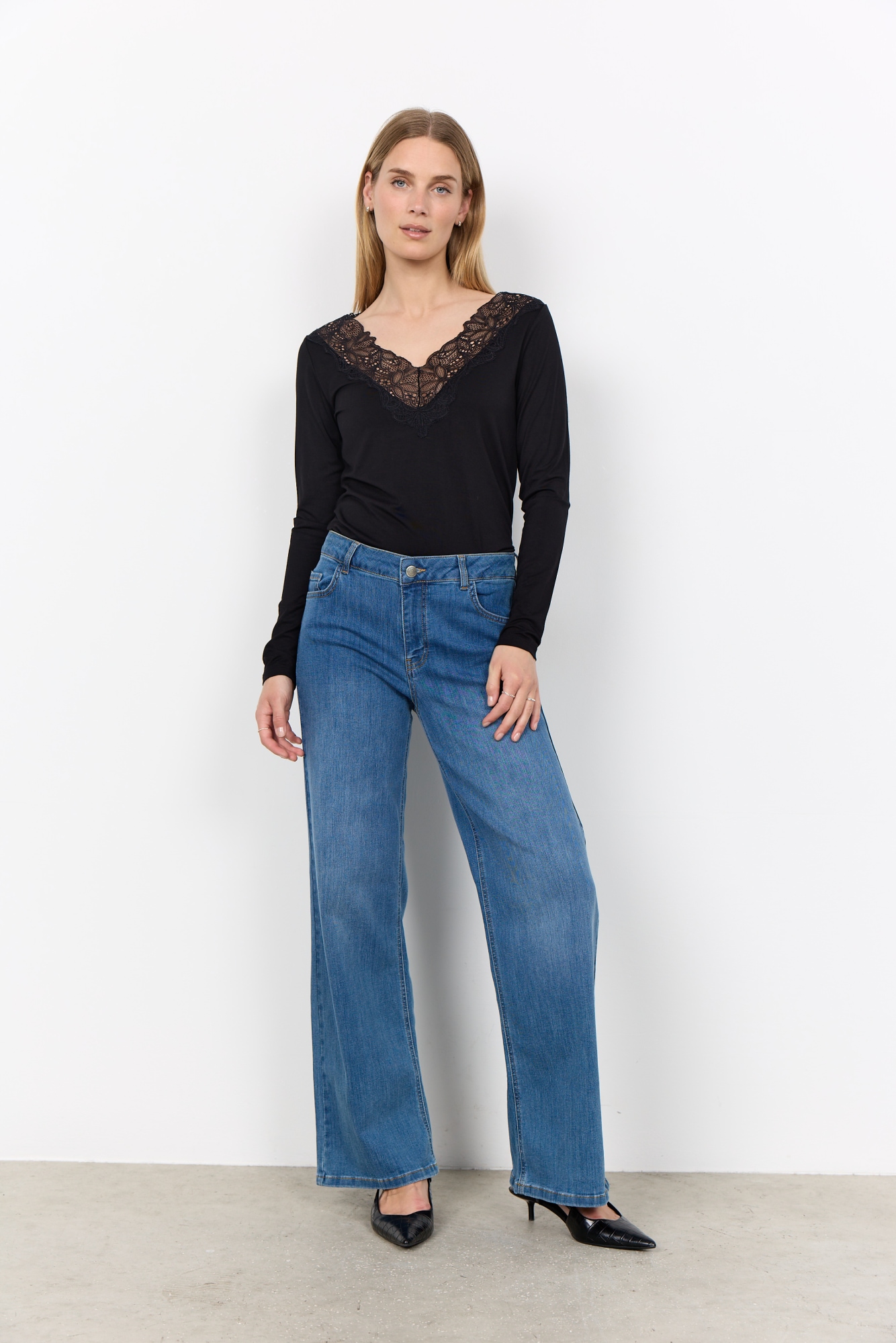 soyaconcept T-shirt à manches longues »SC-MARICA 301« mélange de viscose, dentelle