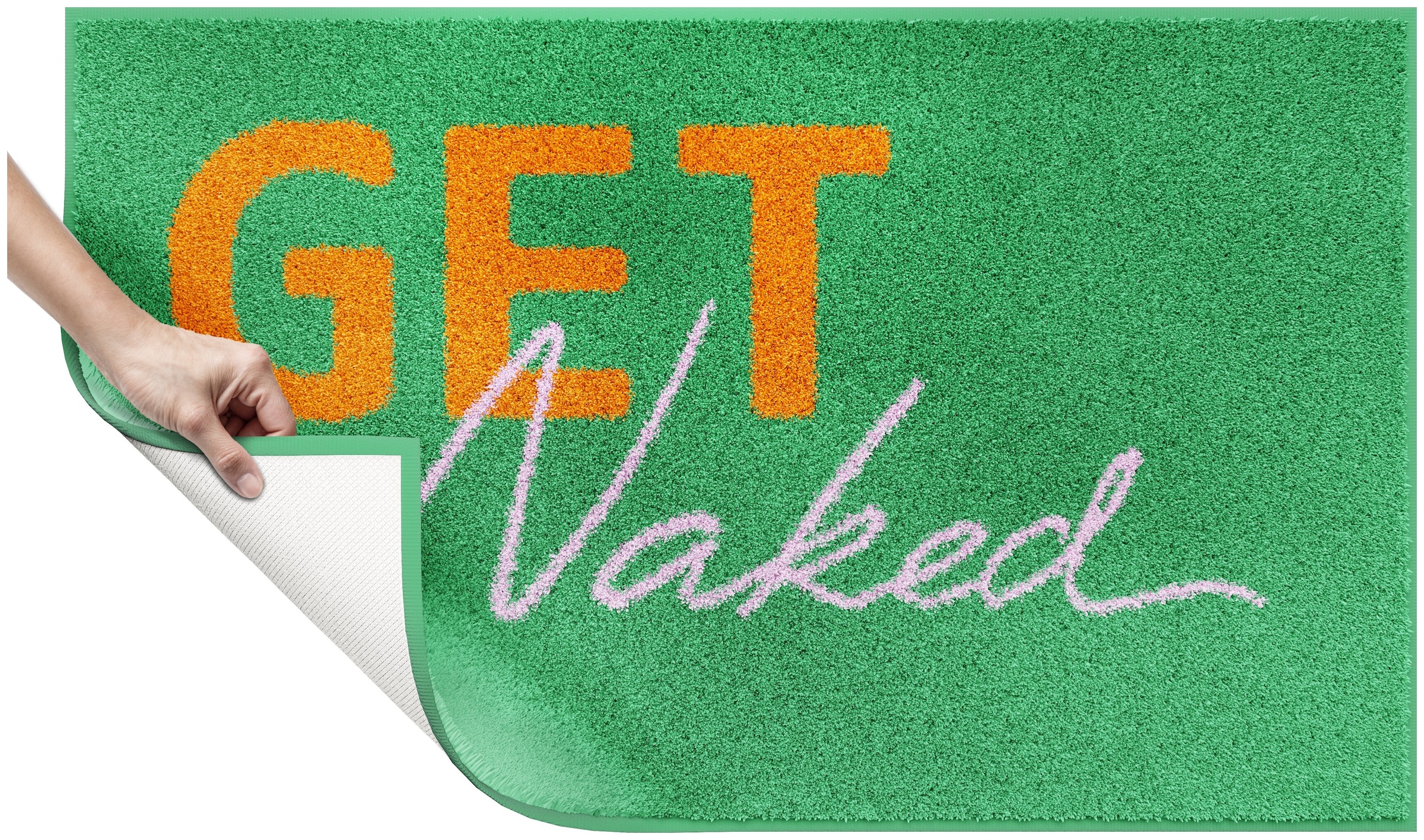 GOODproduct Tapis de bain »Get Naked, modern, Badvorleger, Badezimmer Teppich« Höhe 20 mm revêtement antidérapant Séchage rapide tapis de bain, avec inscription, 2 variantes, rectangulaire
