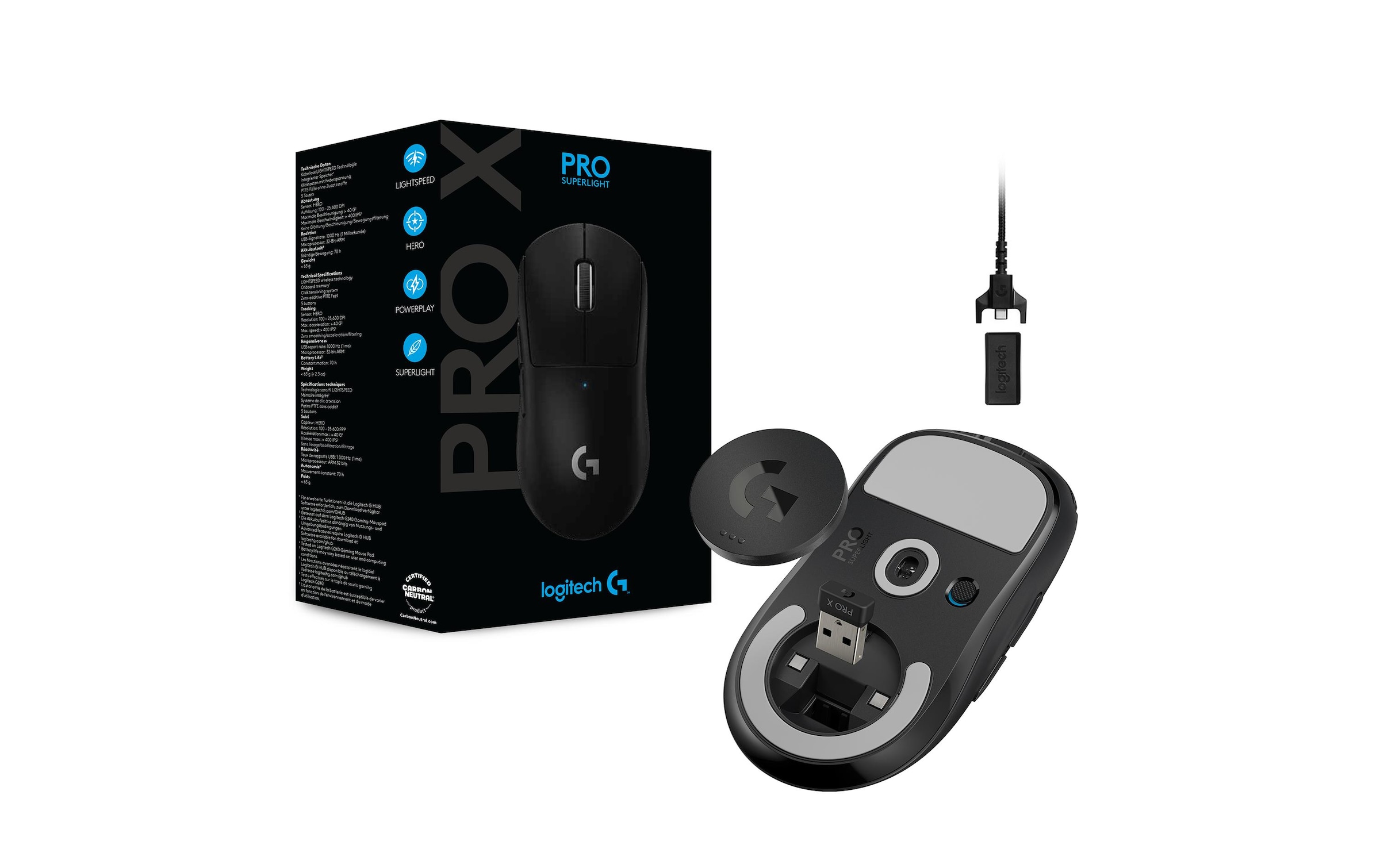 Logitech Gaming-Maus »Logitech Pro X Superlight schwarz«, kabellos