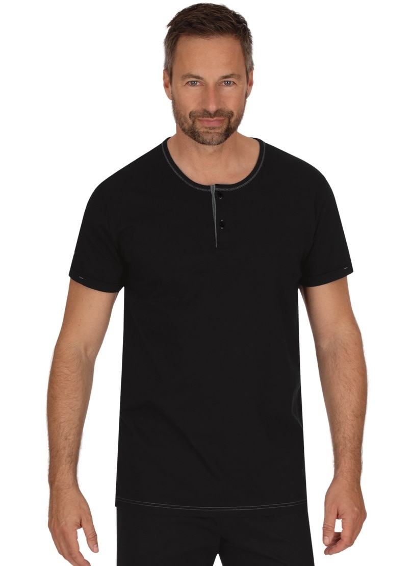 Trigema T-Shirt »TRIGEMA T-Shirt Knopfleiste aus Biobaumwolle«, (1 tlg.)