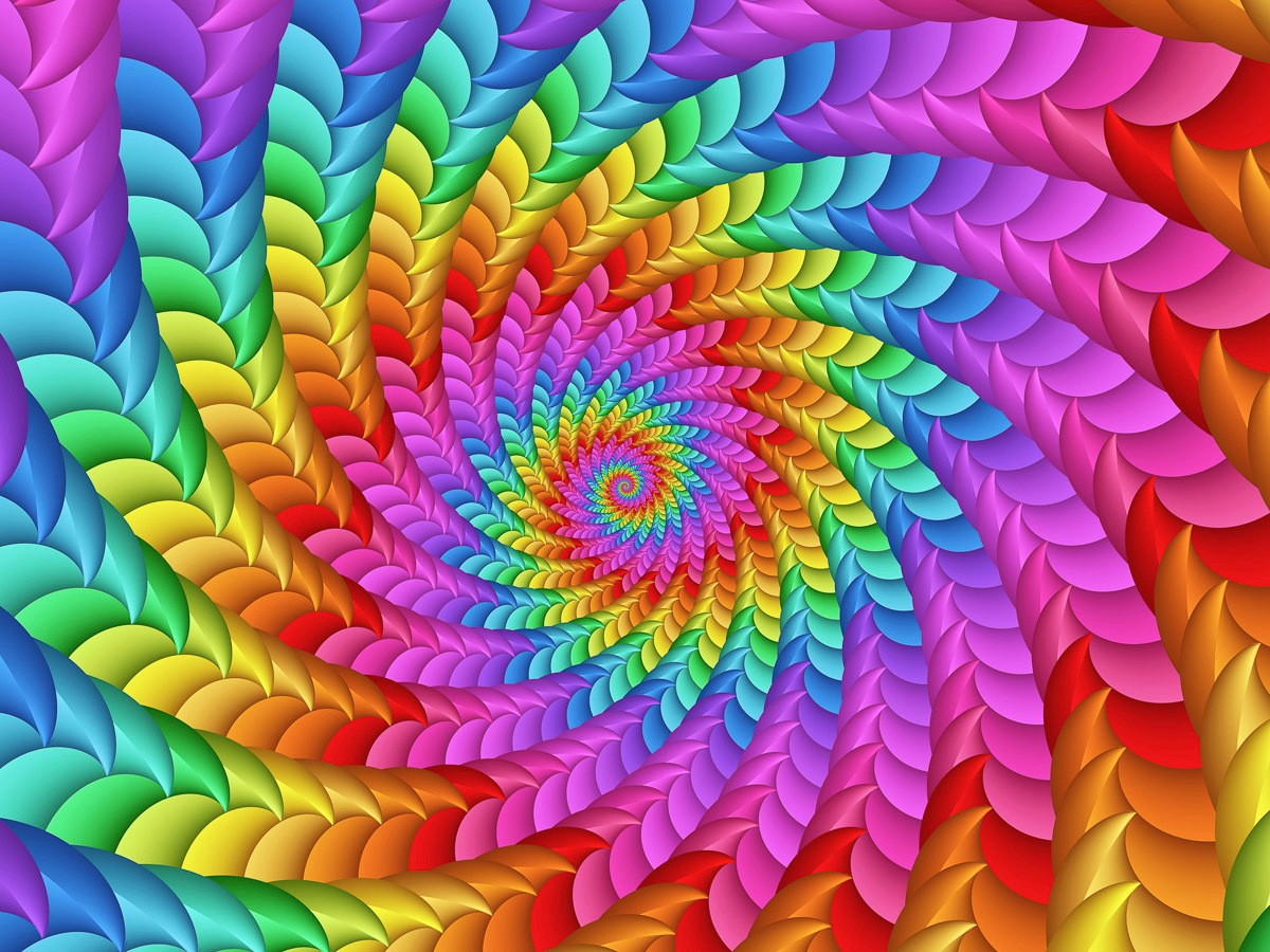 Image of Papermoon Fototapete »Psychedelische Regenbogenspirale«, Vliestapete, hochwertiger Digitaldruck, inklusive Kleister bei Ackermann Versand Schweiz