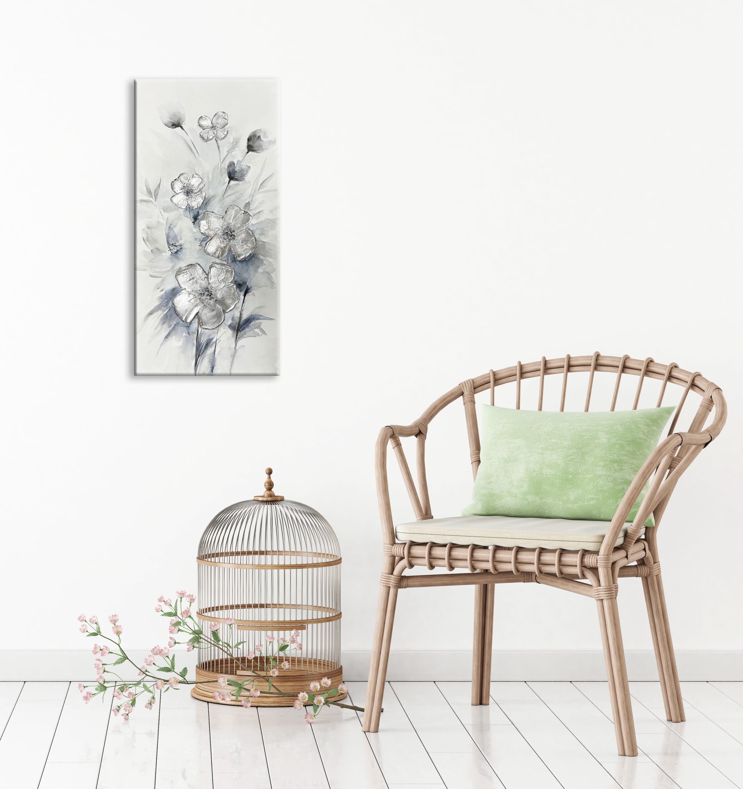 Bönninghoff Ölgemälde »handarbeit BLUMEN 40x80 cm – Wandbild Kunst Deko modern« Blumen | Blumenbilder | Kunst | Modern | Pflanzen | Pflanzenbilder 1 Stk. tlg. handgefertigt, jedes Bild ein Unikat