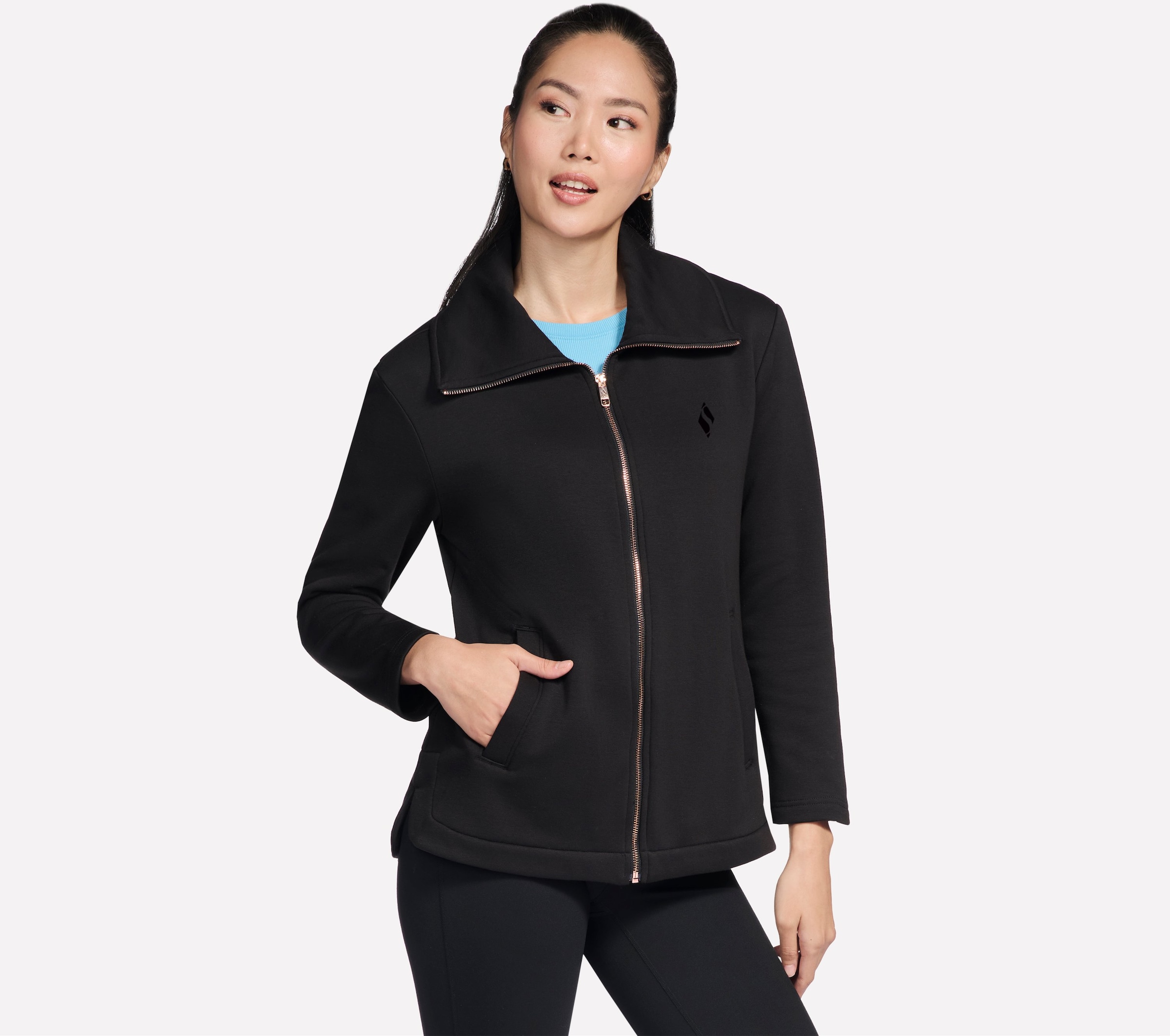 Skechers Veste d'entraînement »GOSNUGGLE TUNIC FZ JACKET« design à manches longues, avec grand col rabattable