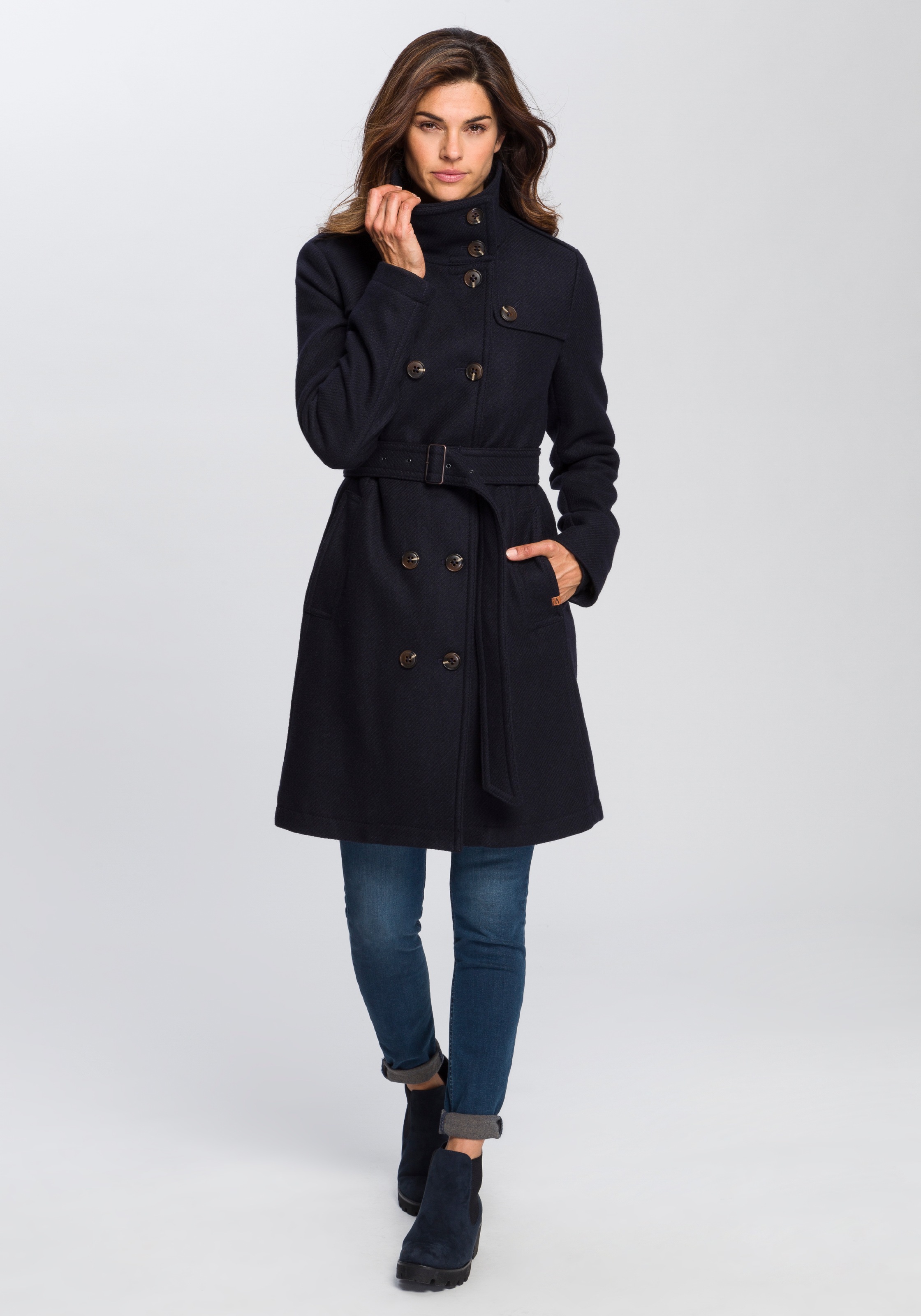 Kurzmantel (Set, 2 tlg., mit abnehmbarem Gürtel)