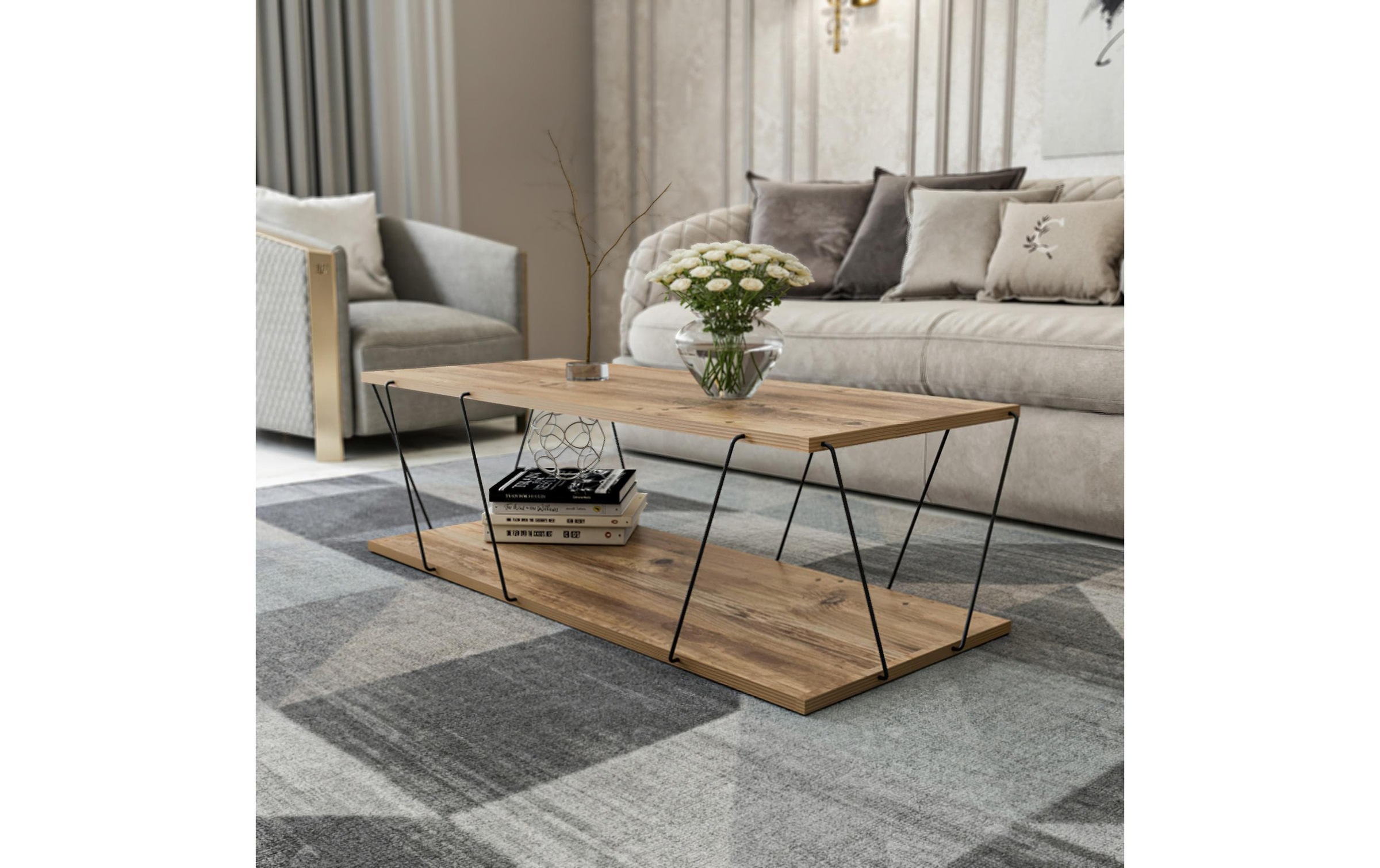 WOODY FASHION Beistelltisch »Labranda 120 x 30 x 50 cm Nature«