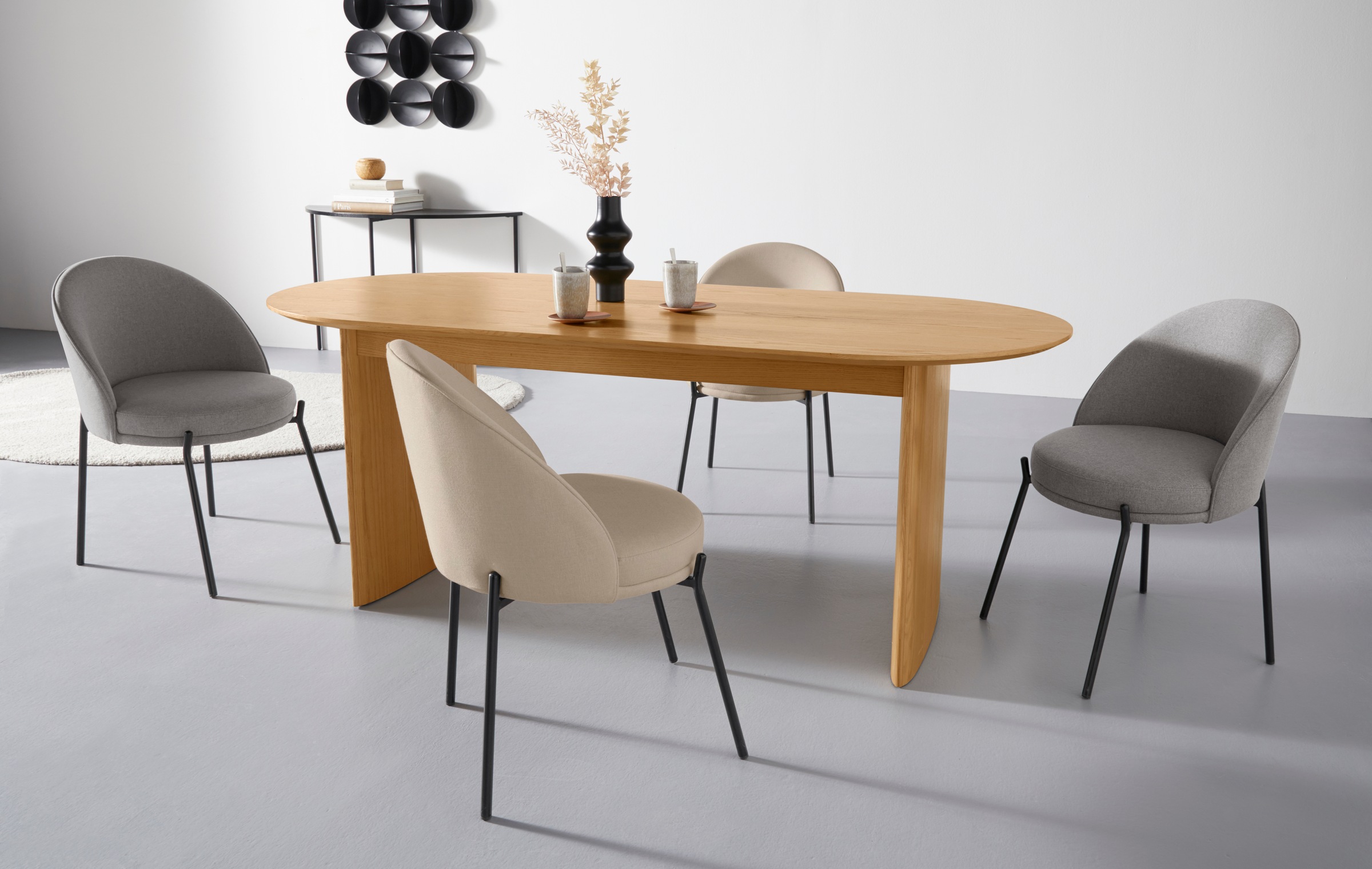 LeGer Home by Lena Gercke Esszimmerstuhl "Isalie" (Set) 2 Stk.mit pflegeleichtem Webstoff, Metallgestell, Sitztiefe 47 cm