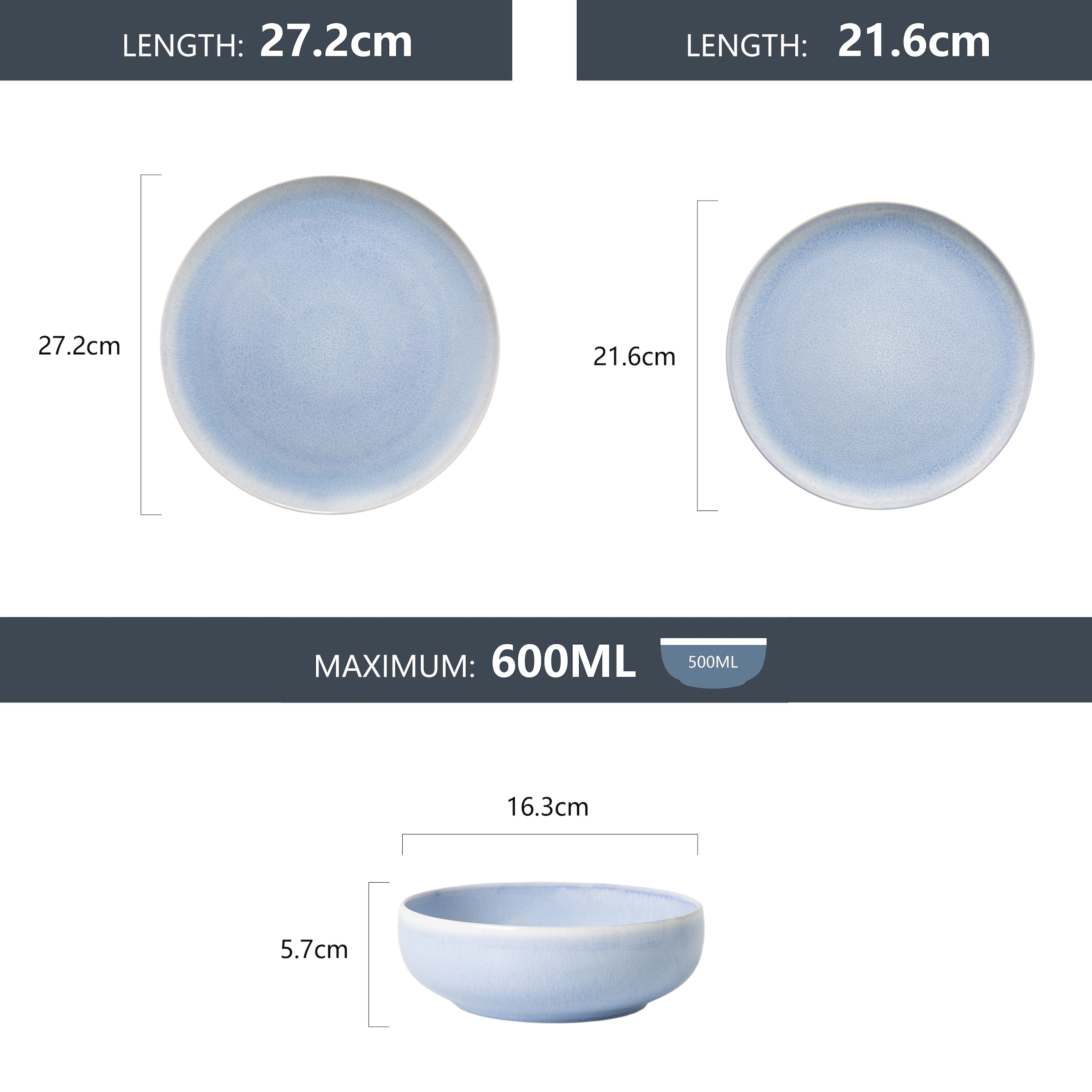 GOODproduct Set de vaisselle »Flett, mit Reaktivglasur« spülmaschinenfest und mikrowellengeeignet