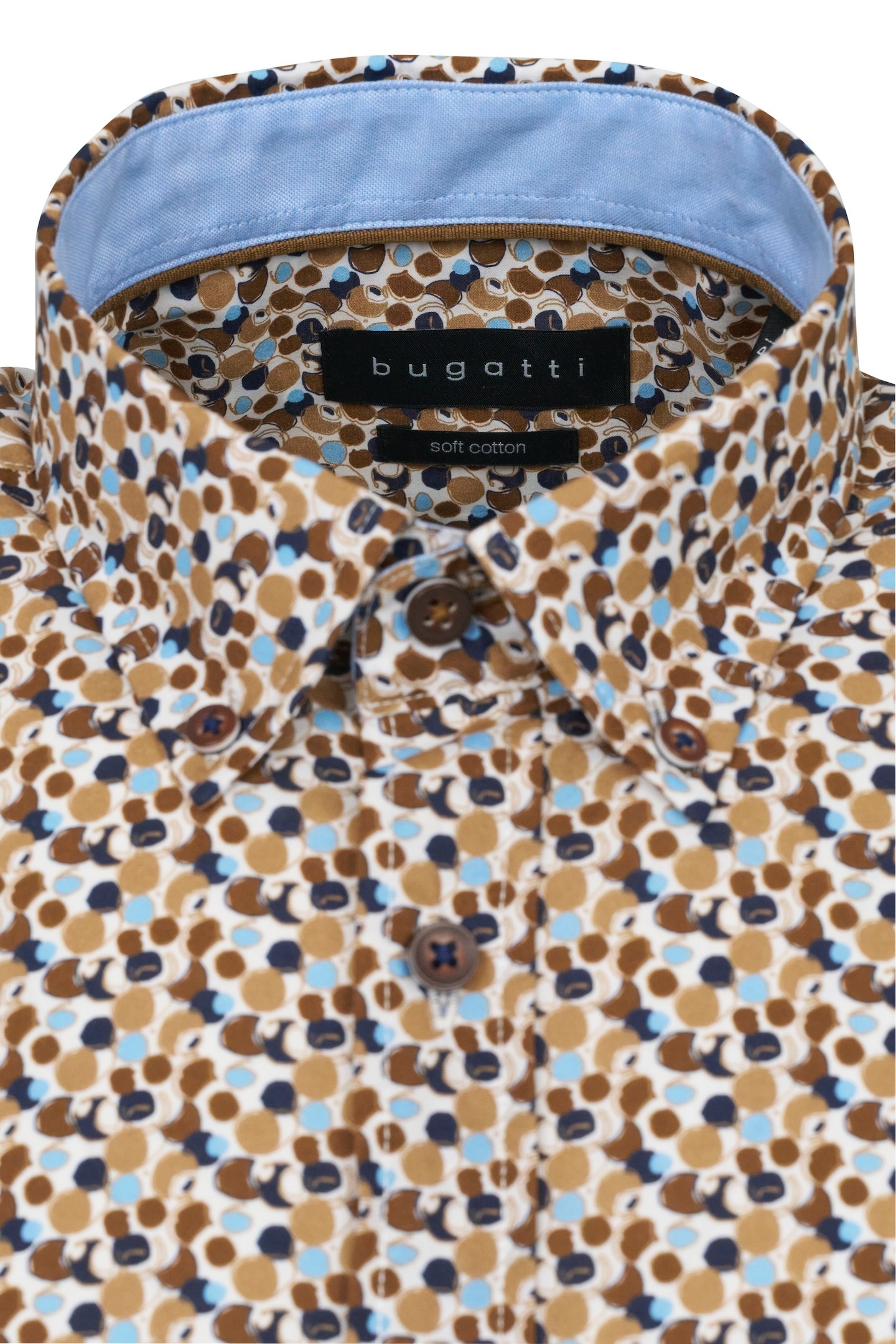 bugatti Chemise à manches courtes mit Button-Down-Kragen