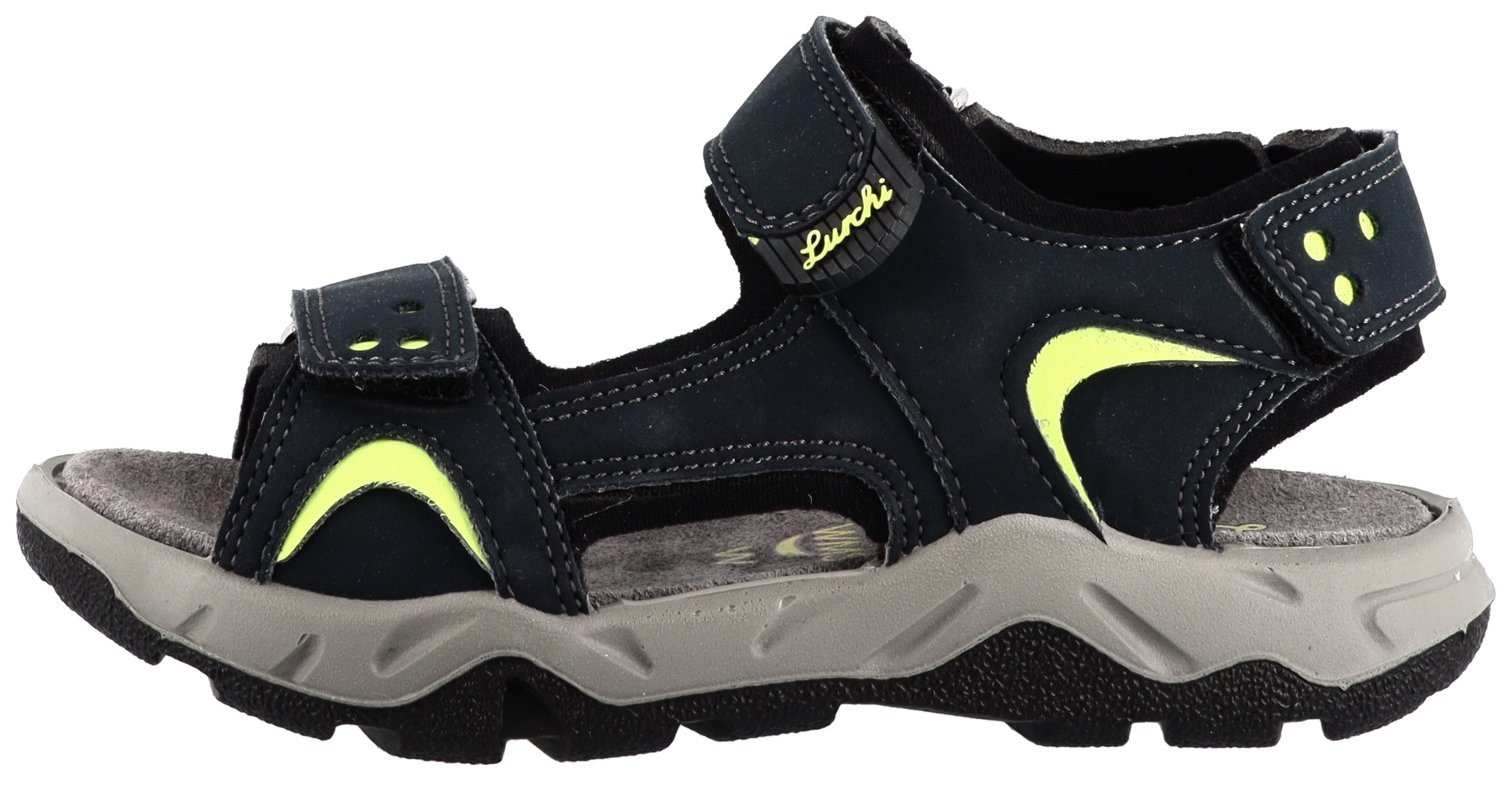 Image of Lurchi Sandale "Oweno" Klettschuh mit Neonfarben, Grössenschablone zum Download