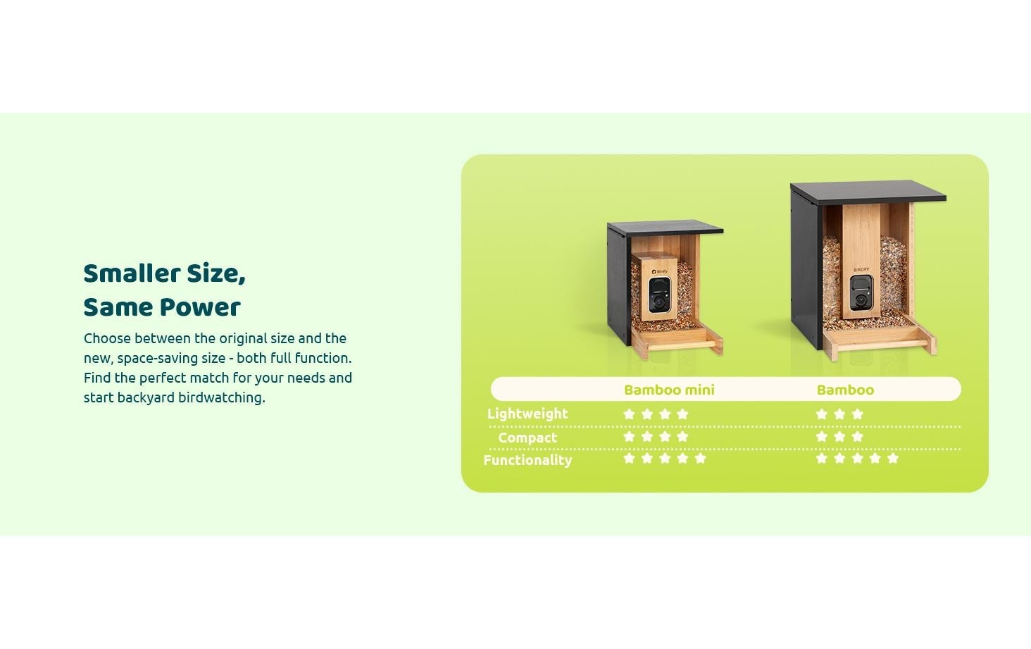 Birdfy Distributeur de nourriture »FSC Bambus Mini Solar«