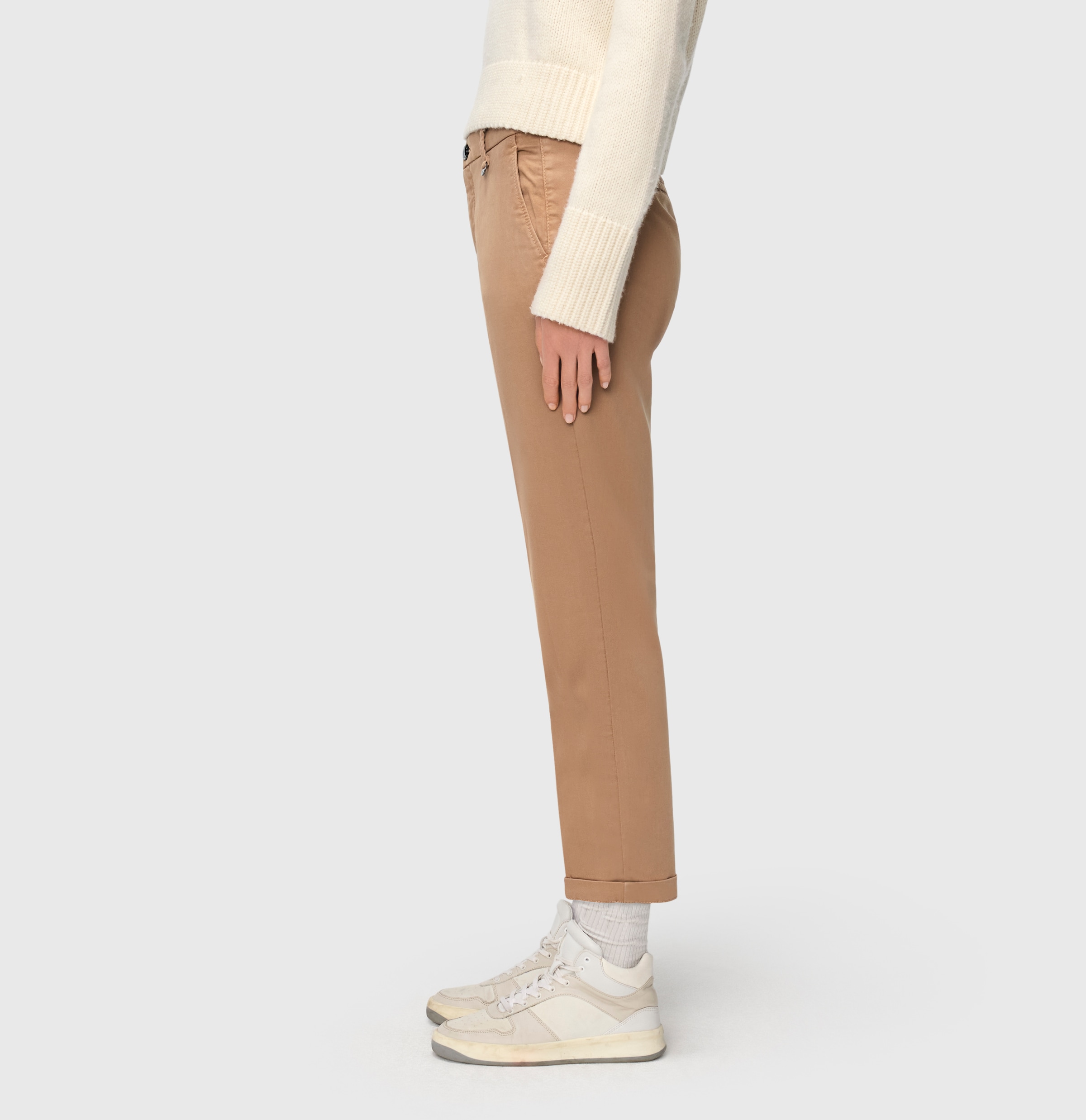 MAC Chinohose »CHINO turn up«, mit dezentem Glanz, elegant und sportiv zugleich