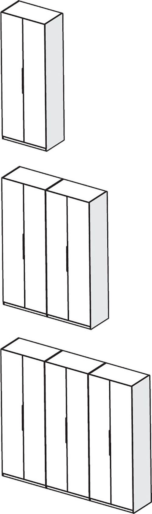 INOSIGN Drehtürenschrank »Jupiter, Kleiderschrank in 3 Breiten, trendiges Steingrau, Griffblende« B/H 92/240 cm, 2-türig, 22 mm starker Boden, funktional