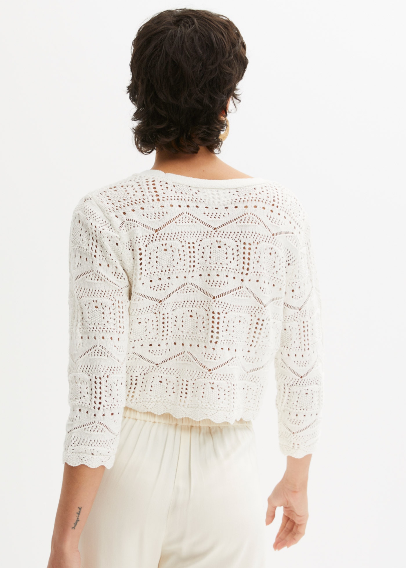 bonprix Ajourstrickjacke »Ajour-Bolero« bequeme Passform, 3/4-Ärmel, Ajour-Bolero