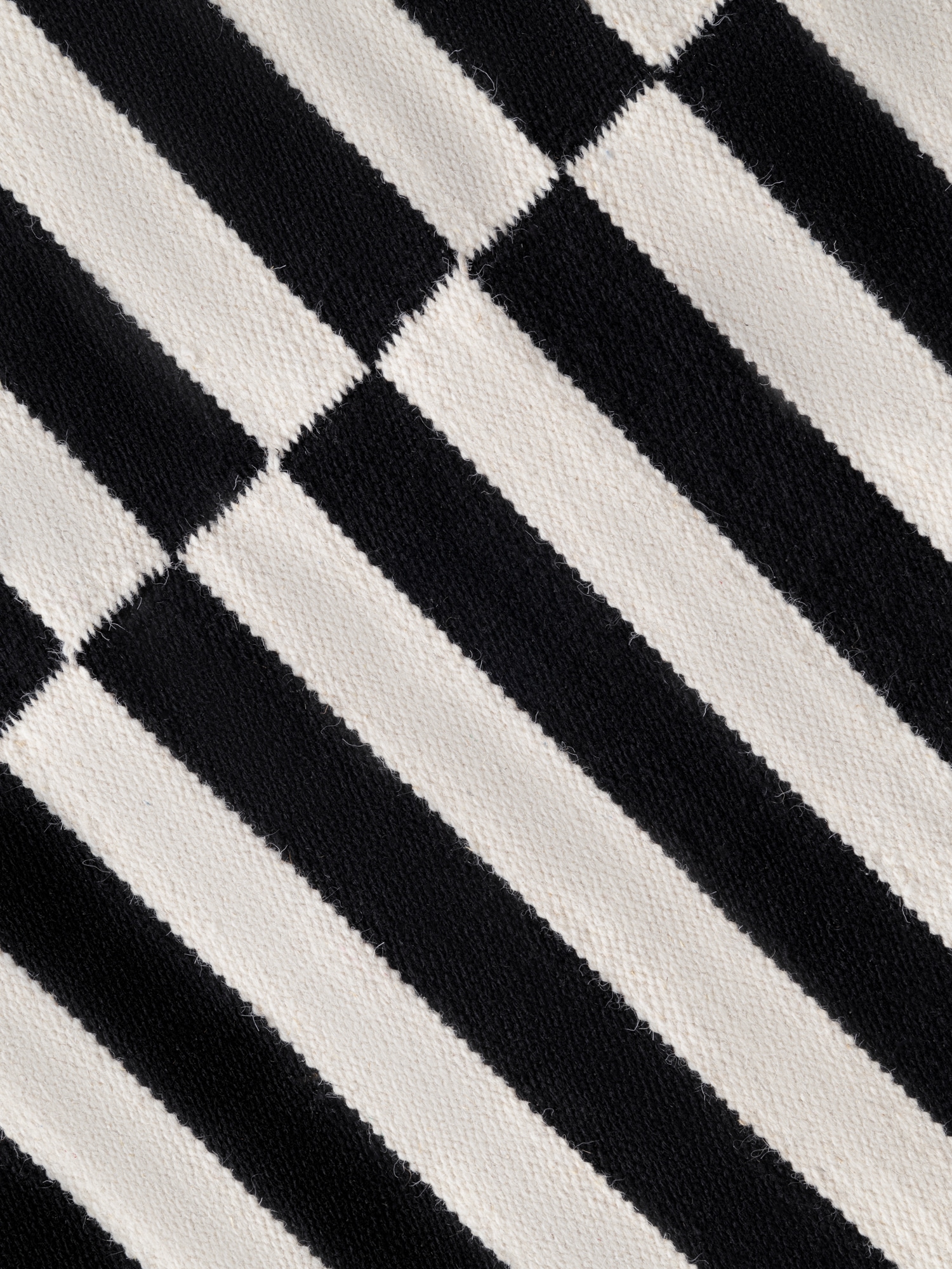 HANSE Home Tapis en laine »Vika , schwarz-weiss« Rectangulaire 5 mm Höhe Handgewebt, Wolle, Natur, Läufer, Wohnzimmer, Schlafzimmer, Streifen