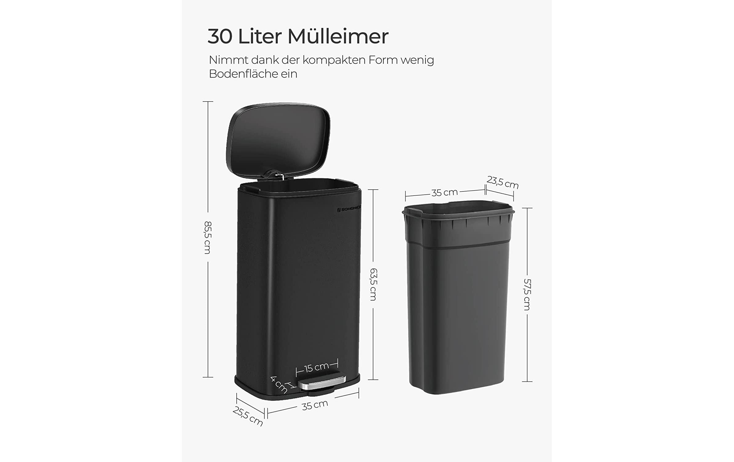 SONGMICS Mülleimer »30 l«, 1 Behälter