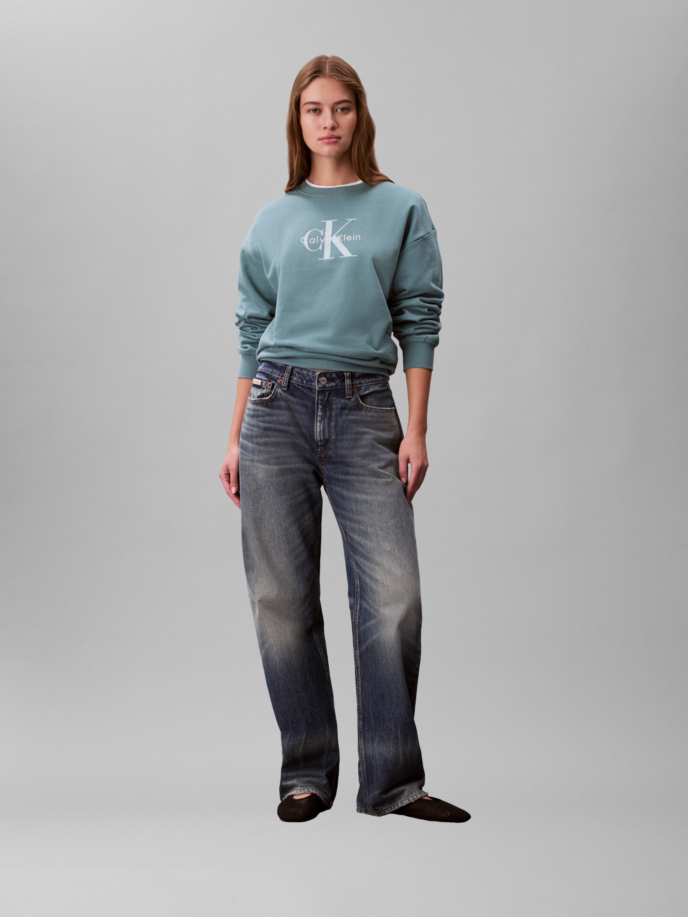 Calvin Klein Sweat-shirt »LS MONOLOGO FRENCH TERRY RLXD CR«, , inscription logo

