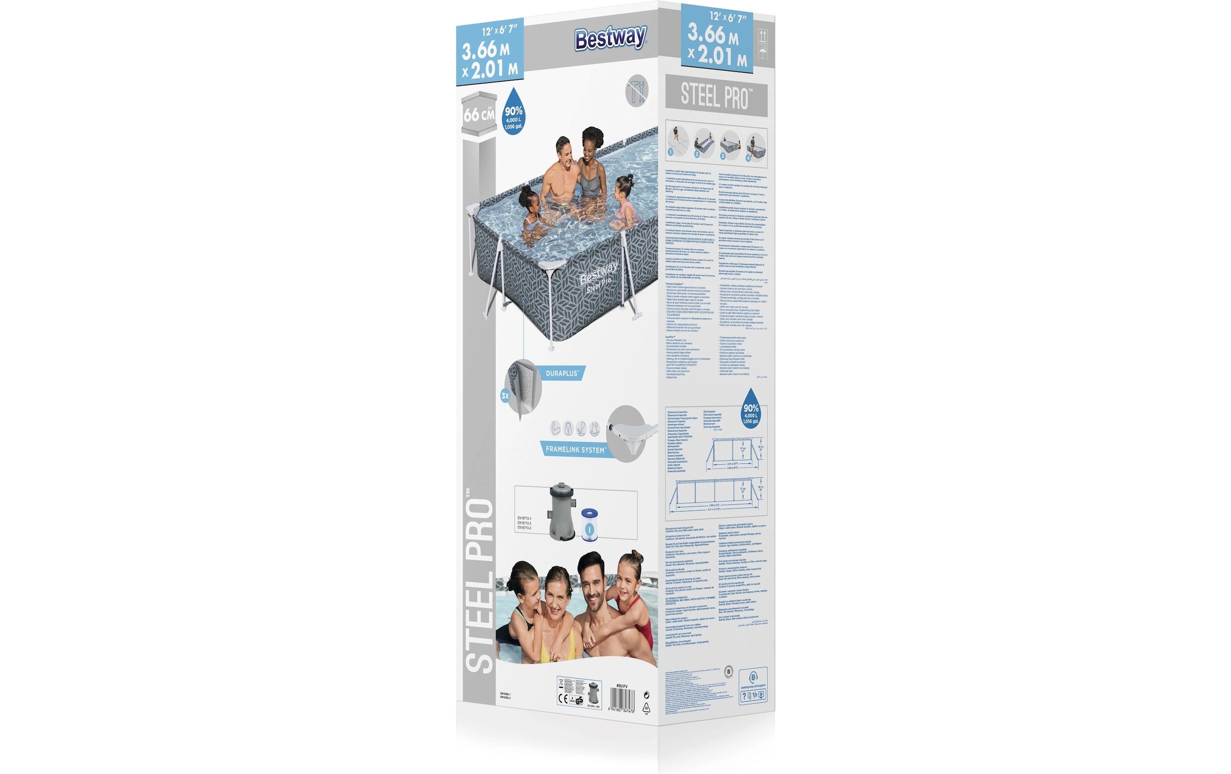 Bestway Pool »mit Filterpumpe Steel Pro 366 x 201 x 66 cm«