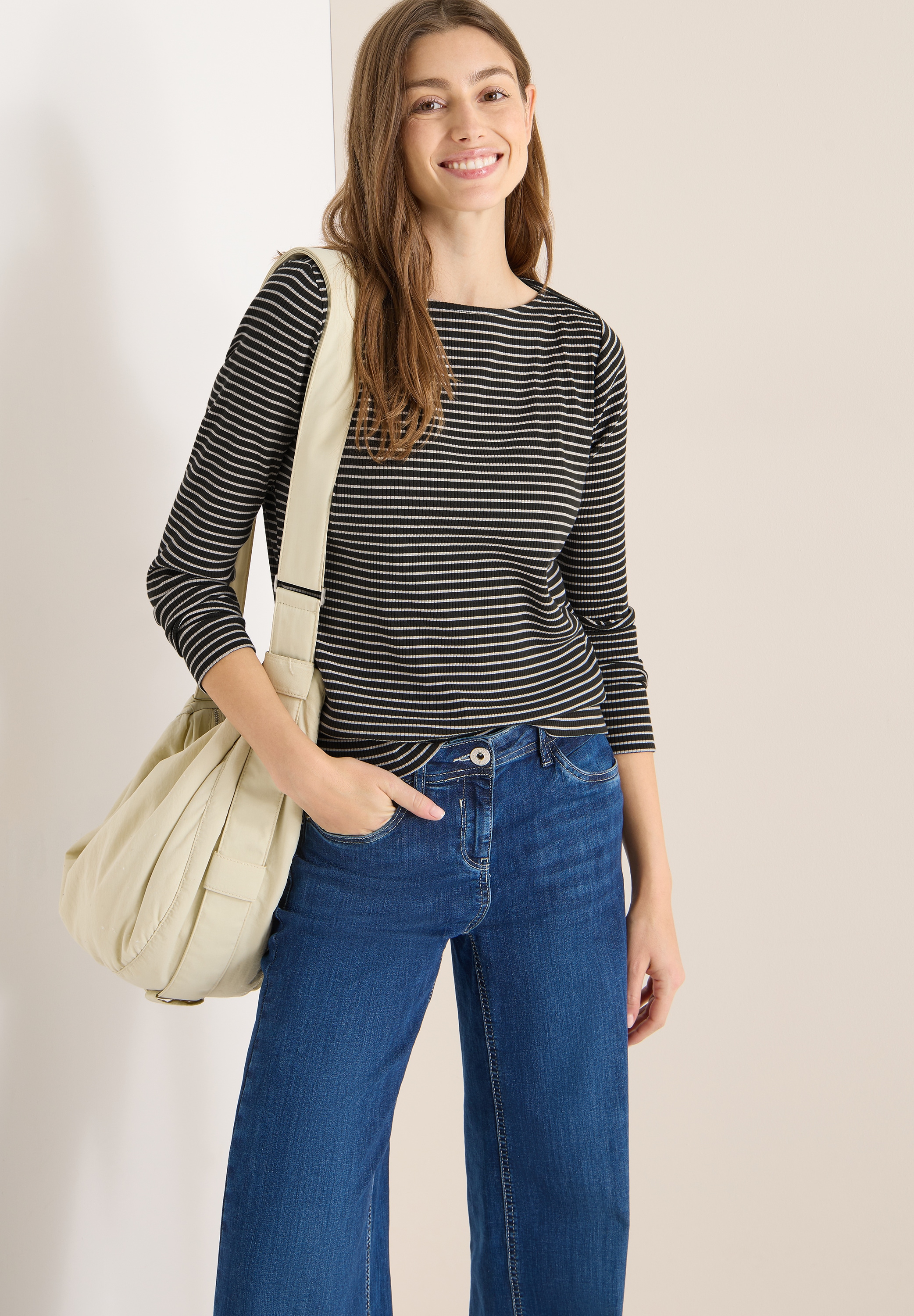 Image of Cecil Langarmshirt mit Streifen-Muster
