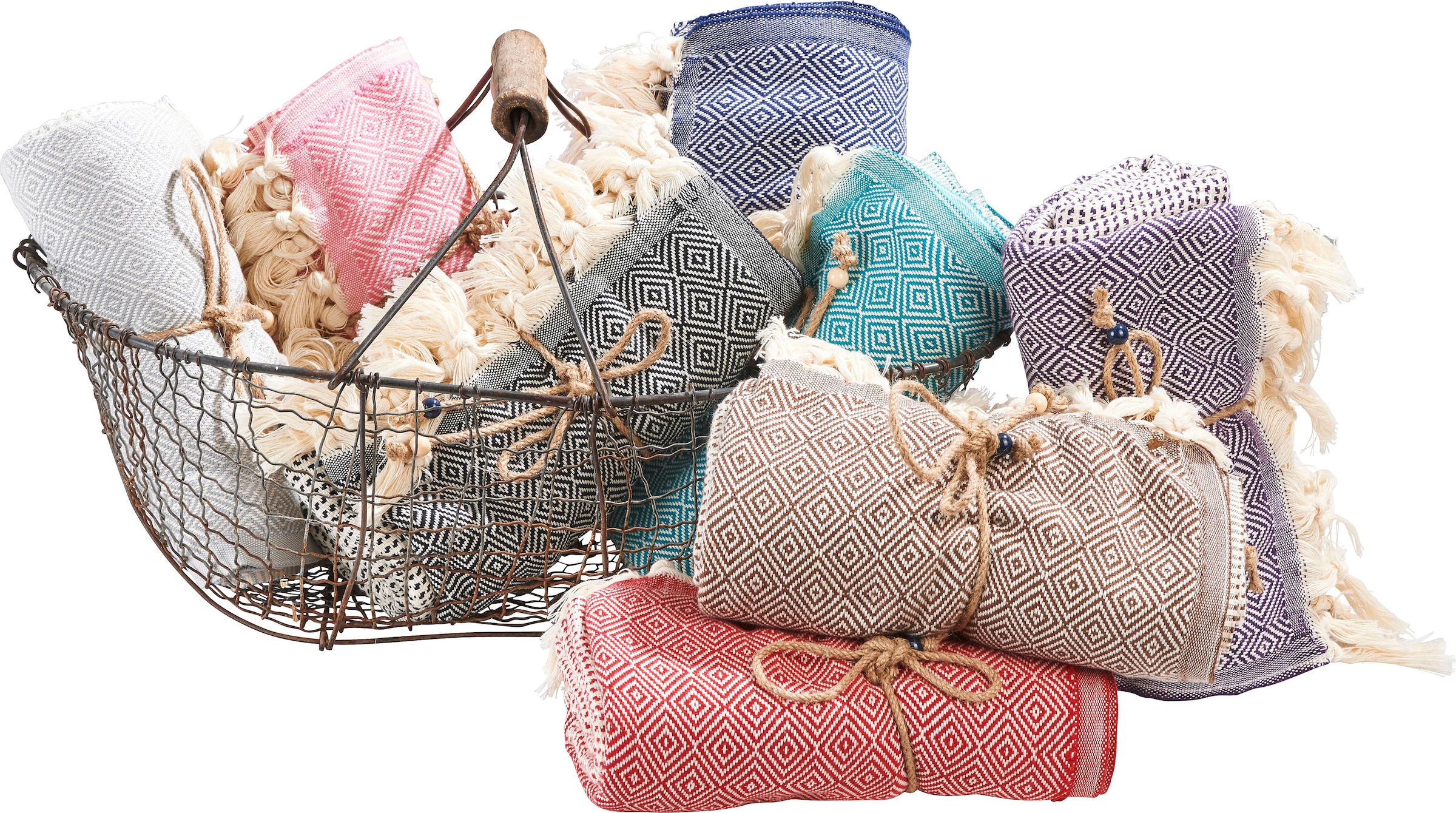 done.® Plaid »Lounge Diamond« Leichtes Plaid mit geknoteten Fransen