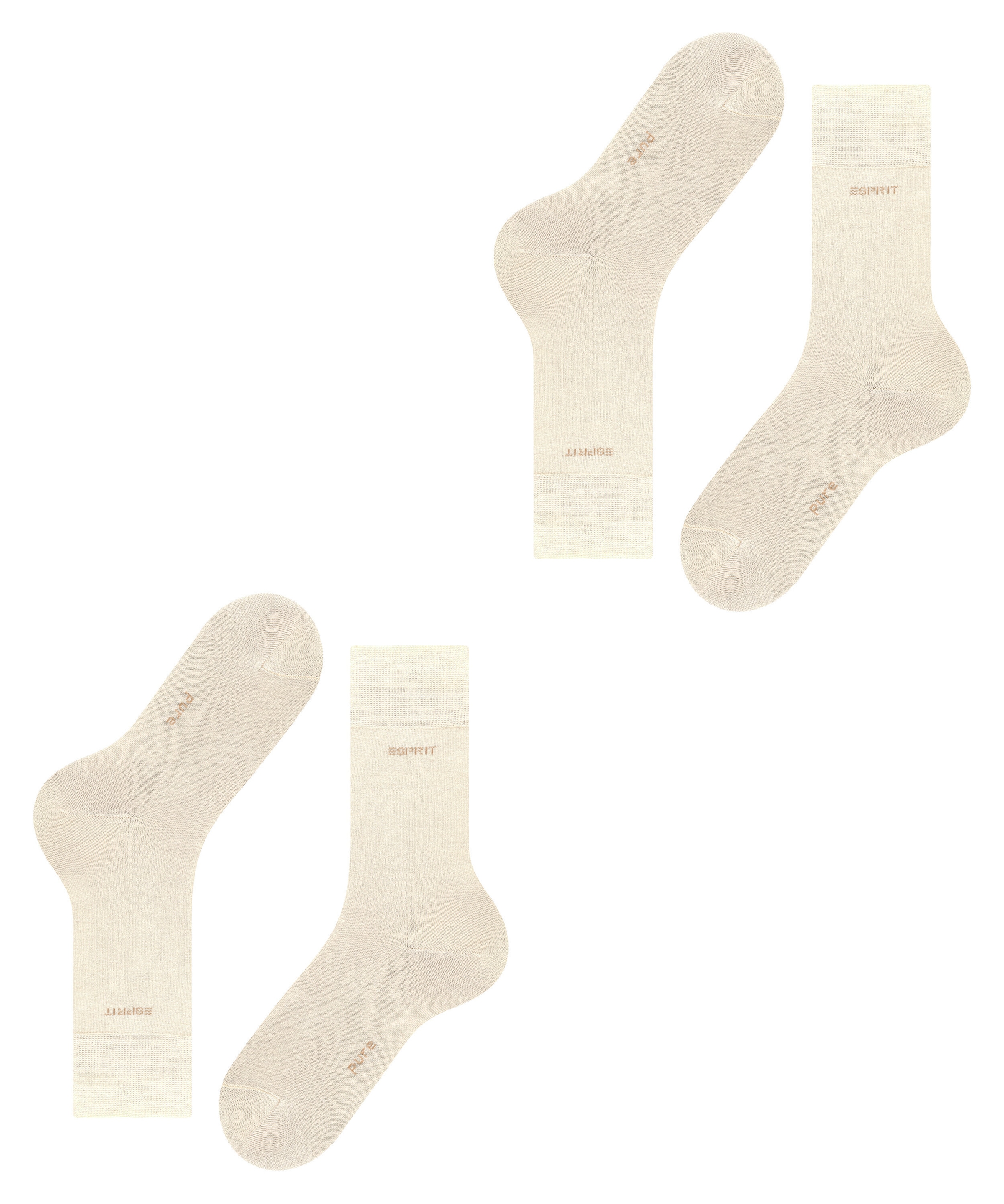 Esprit Socken »Basic Uni«, (2 Paar, 2er Pack), mit hohem Baumwollanteil atmungsaktiv