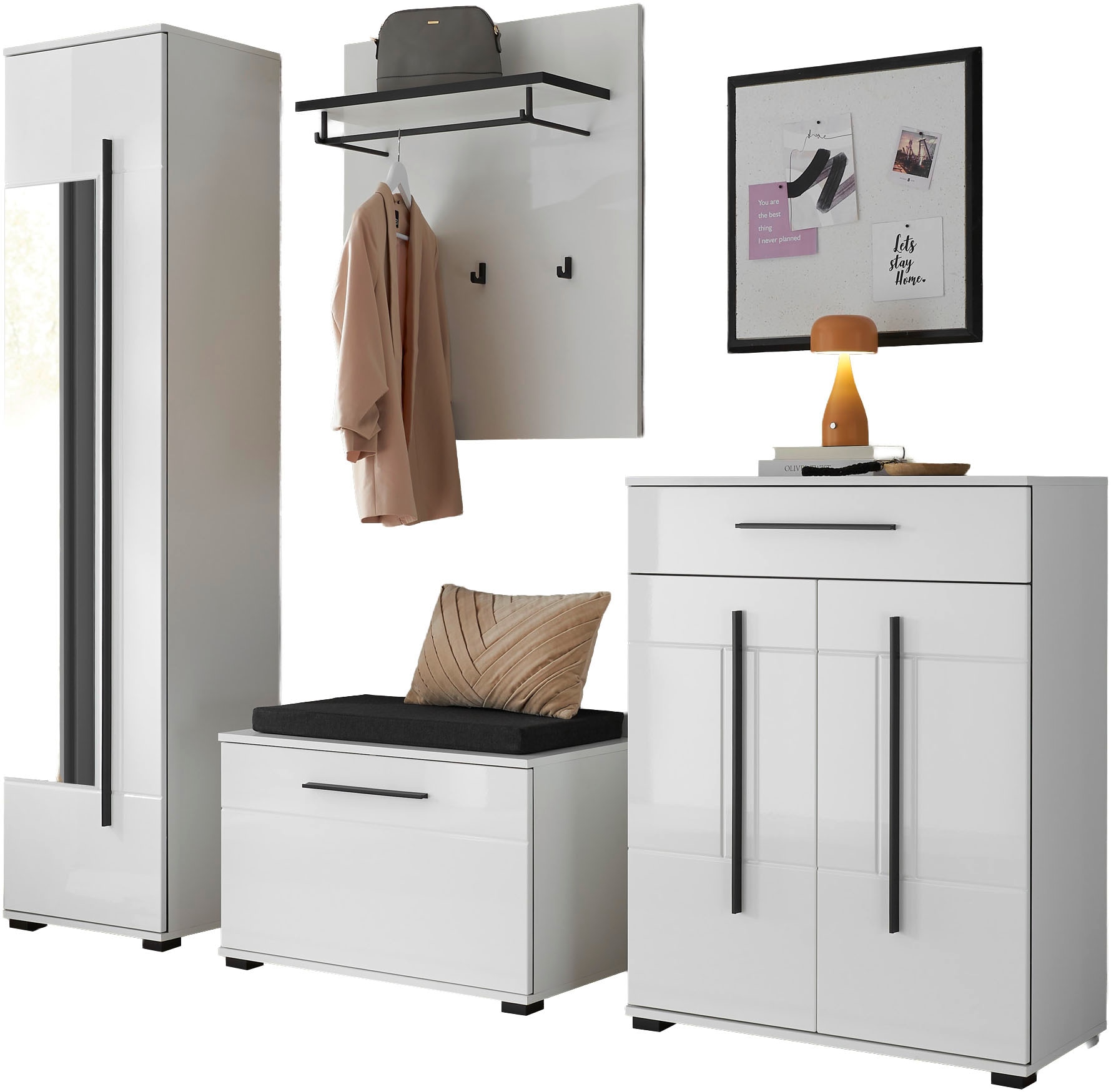 Home affaire Garderoben-Set »Cantara, moderne Garderobe, Komplettset mit viel Stauraum« Komplett-Set, 4 Stk. tlg.