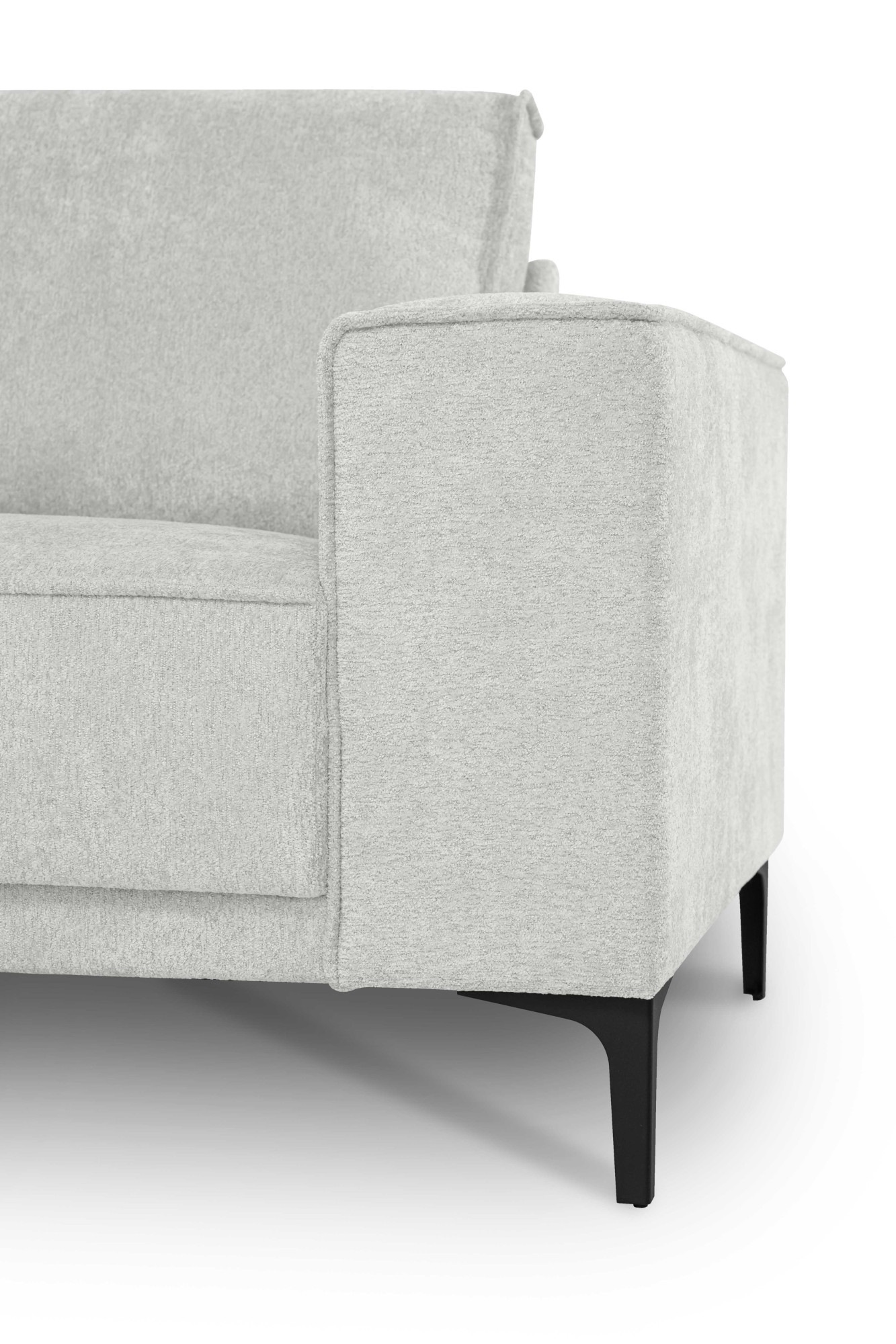 Places of Style Wohnlandschaft »XXL Sofa Oland, Struktur, Flachgewebe, Luxus-Microfaser, Boucle«, U-Form, 342 cm, Wellenunterfederung, Skandi-Design, Metallfüsse