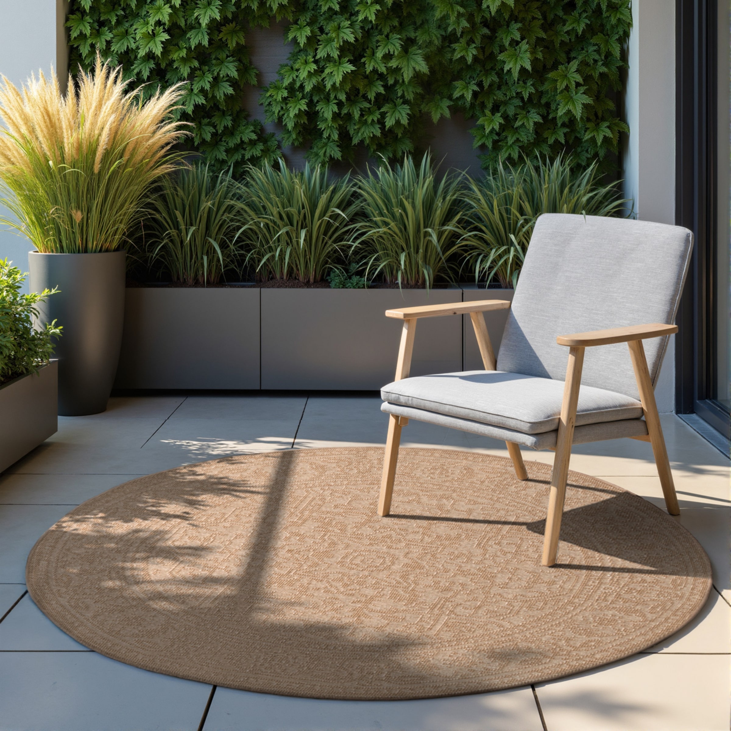 Image of HANSE Home Outdoorteppich "Kona Wendeteppich" rund 5 mm Höhe In und Outdoor, Flachgewebe, wetterfest, pflegeleicht, robust