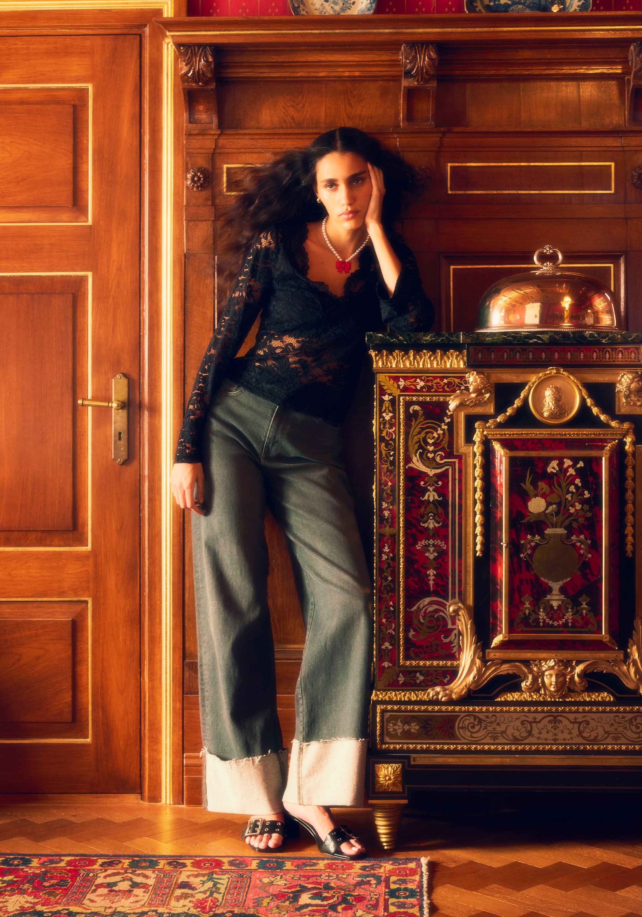 pieces Langarmshirt »PCHAZEL LS LACE TOP NOOS«